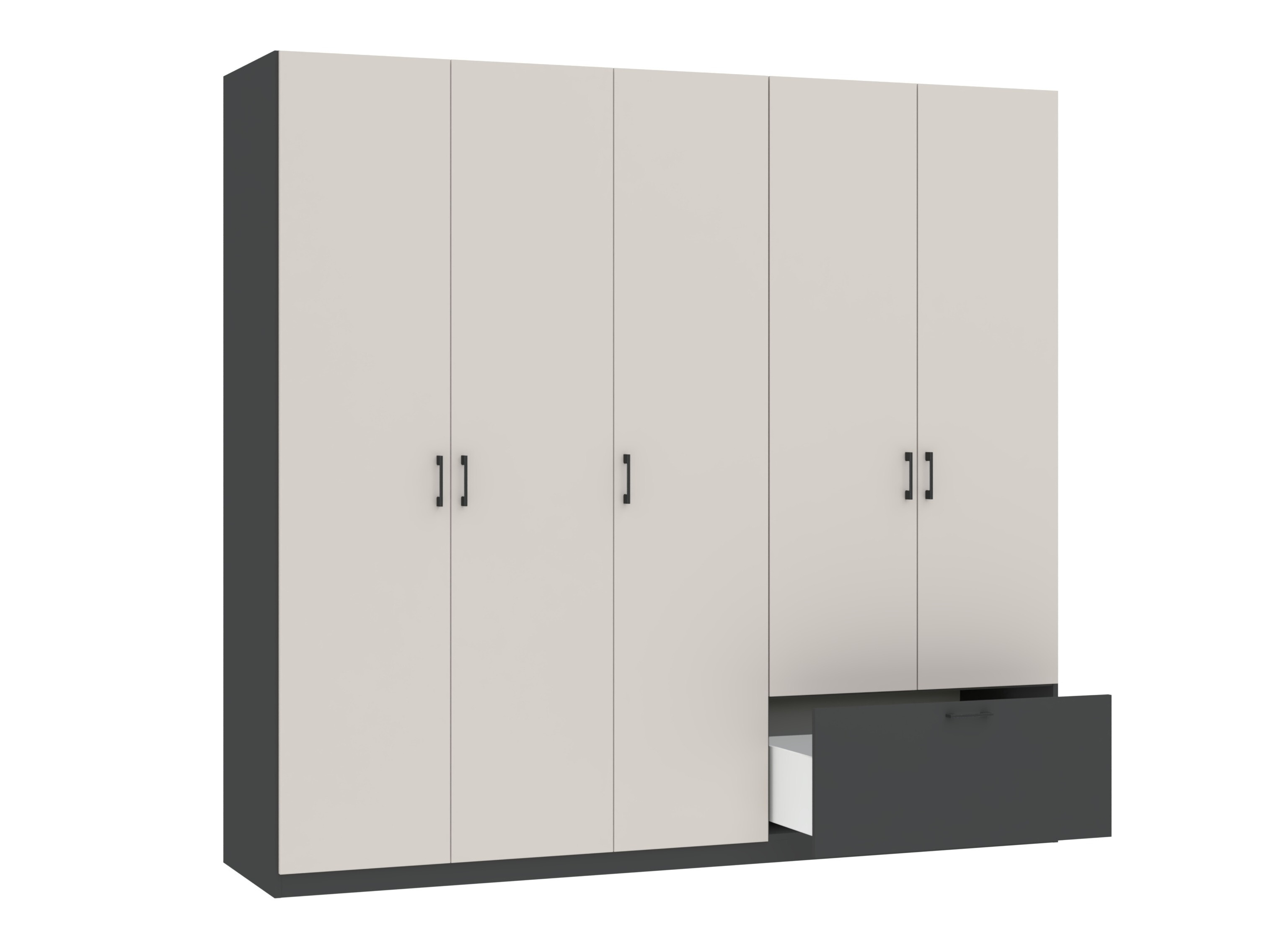 Wardrobe Bristol 249 (Anthracite + Cashmere)