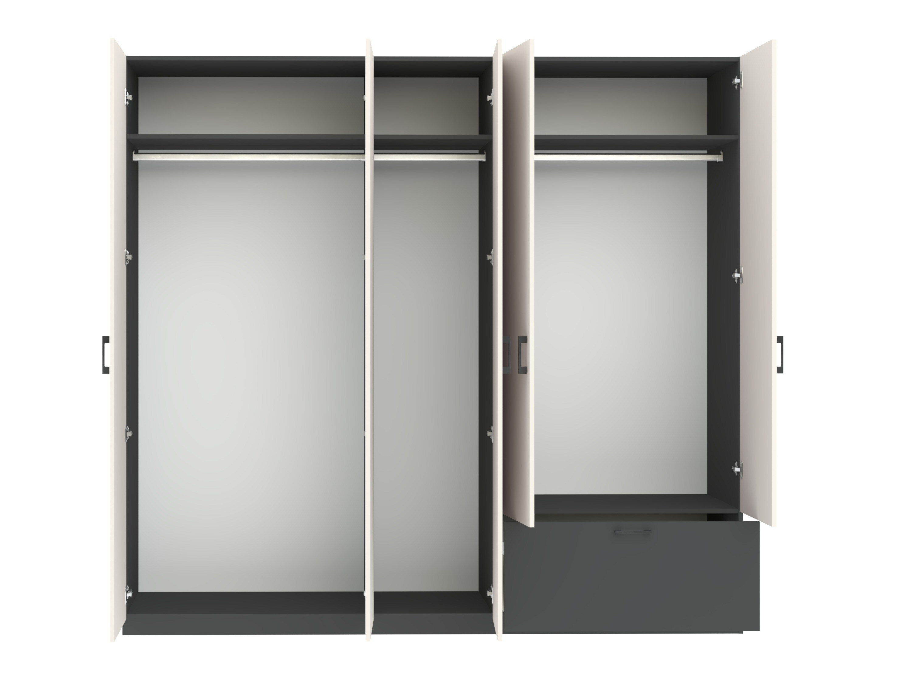 Wardrobe Bristol 249 (Anthracite + Cashmere)