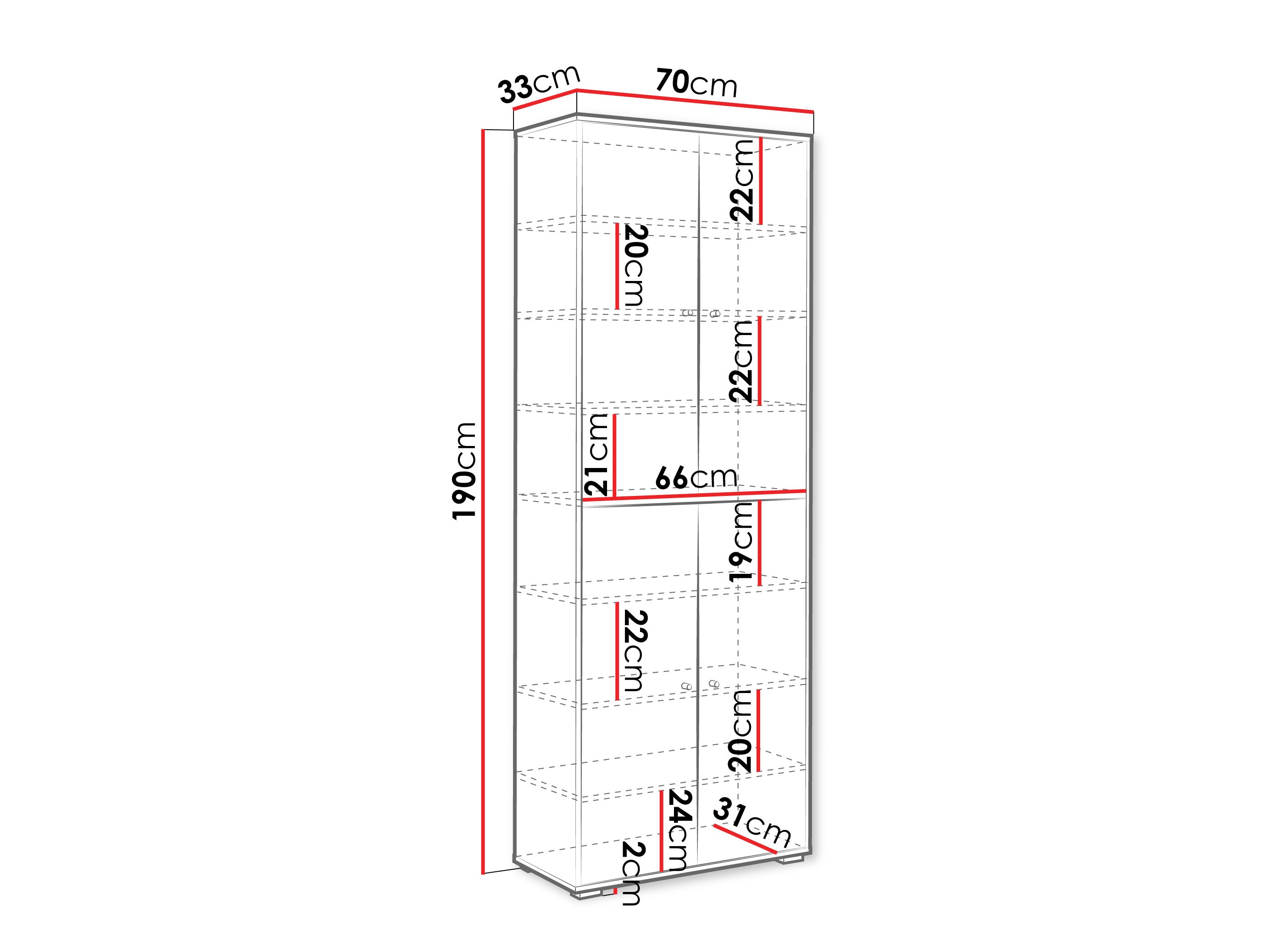 Bookcase Sarasota 197 (Black)