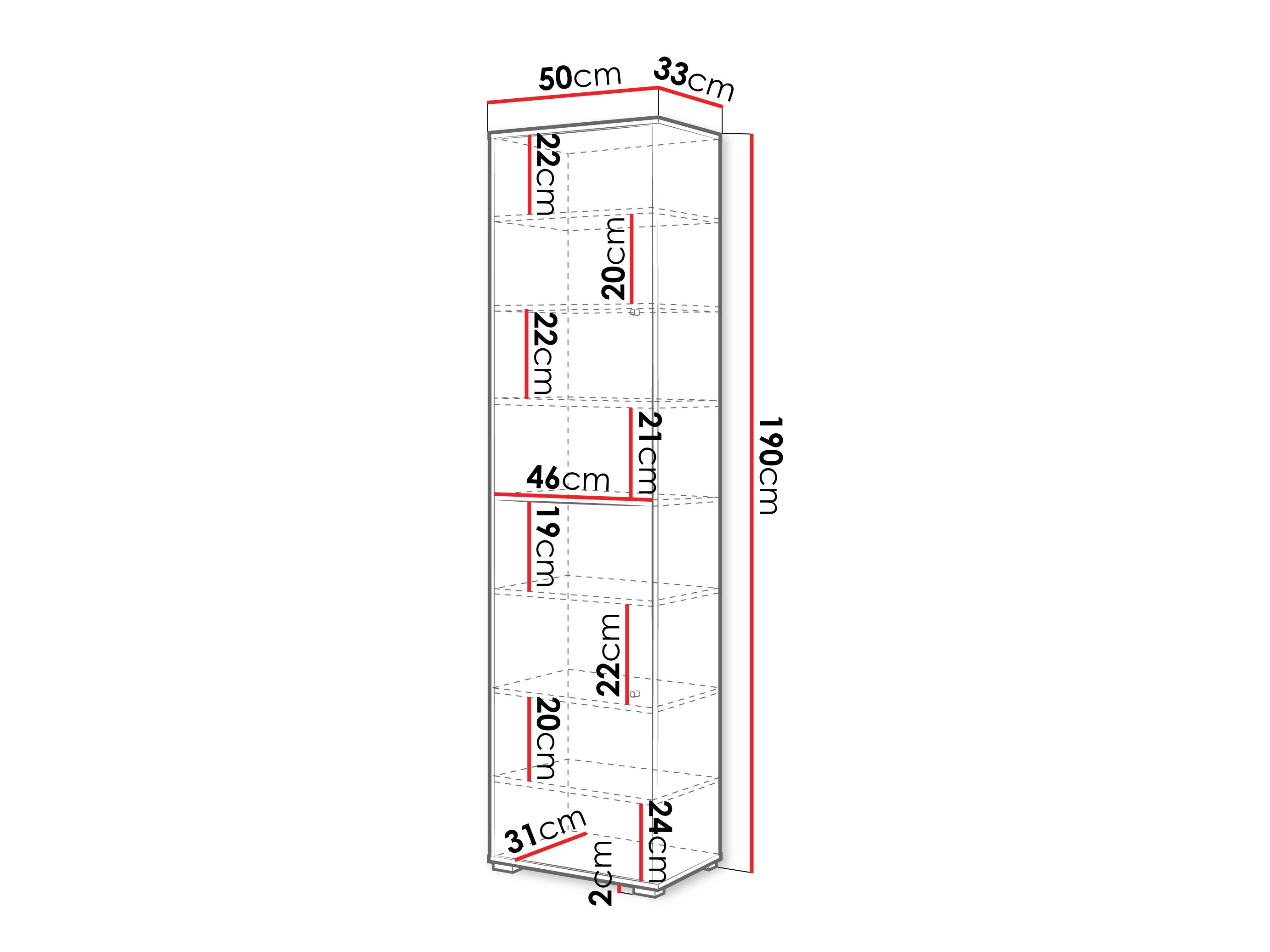 Bookcase Sarasota 198 (White)