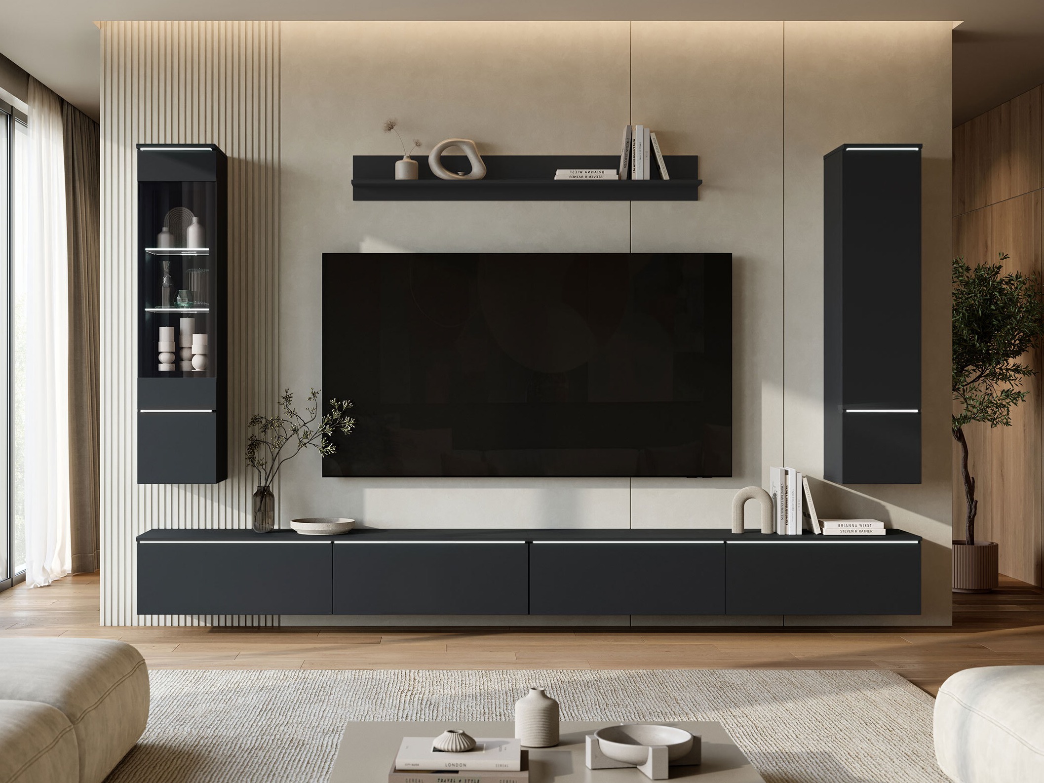 Living room set Mirfivo 110 (Black)