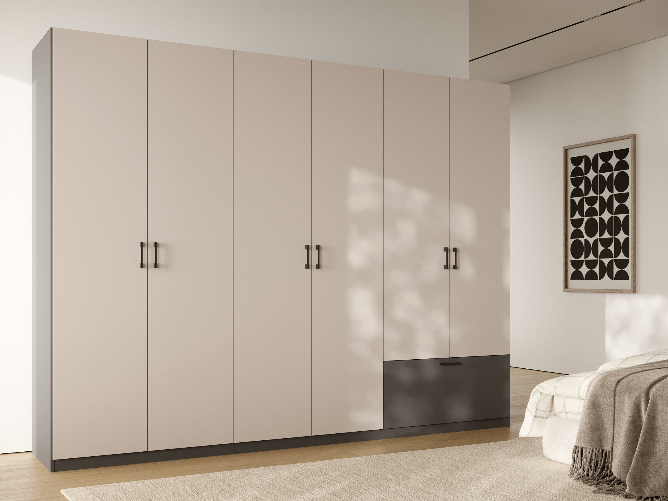 Wardrobe Bristol 250 (Anthracite + Cashmere)
