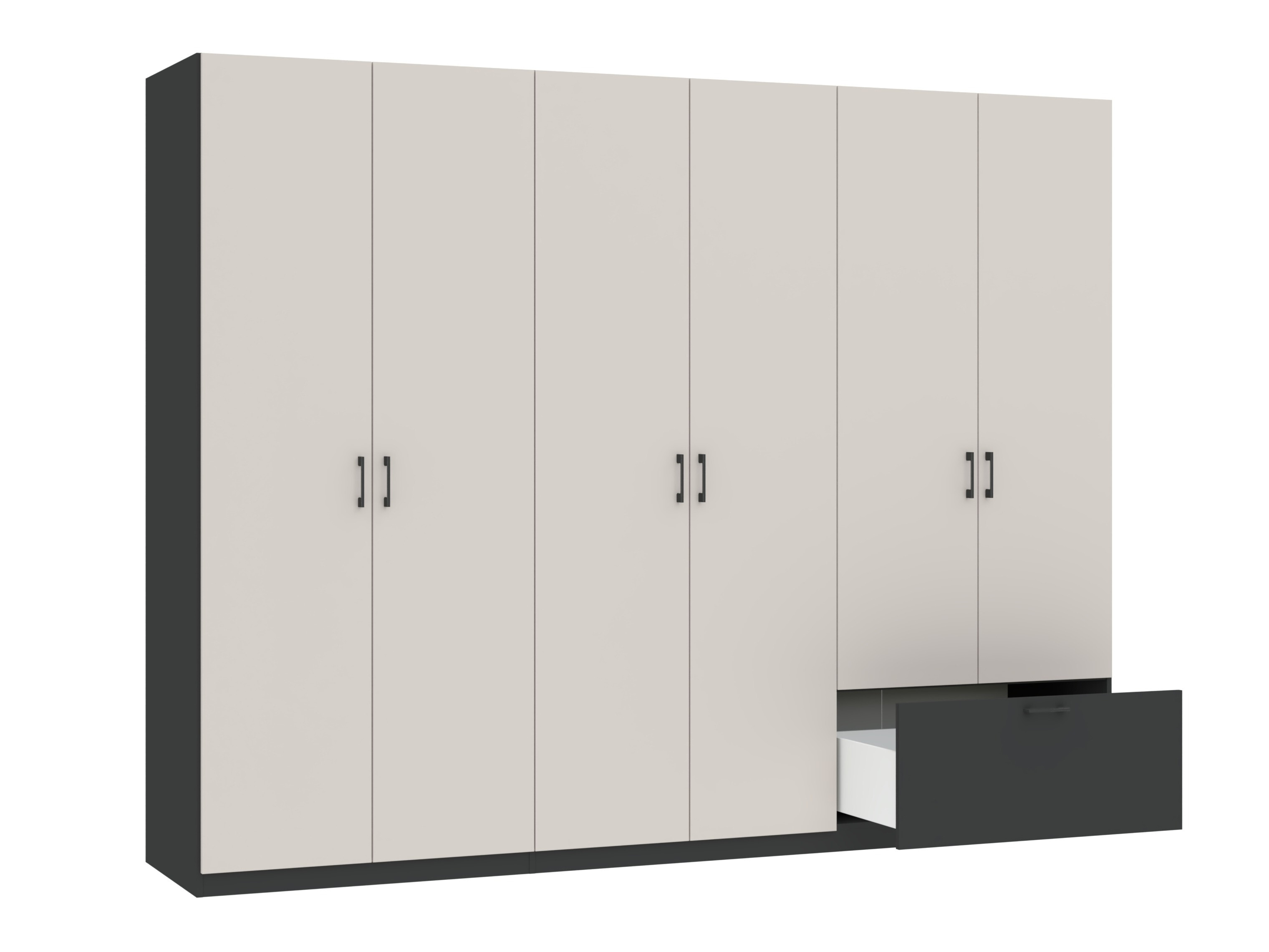 Wardrobe Bristol 250 (Anthracite + Cashmere)