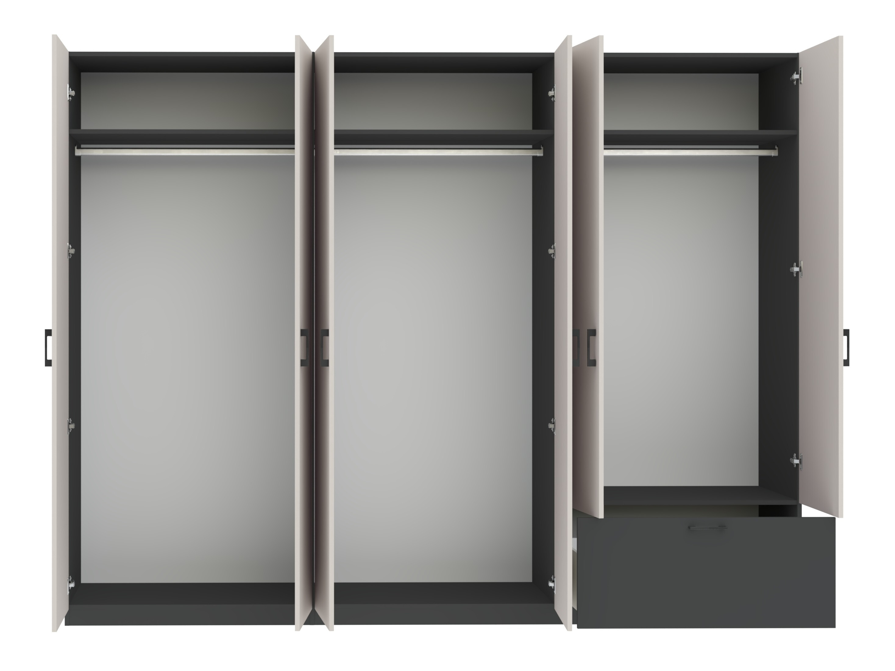 Wardrobe Bristol 250 (Anthracite + Cashmere)