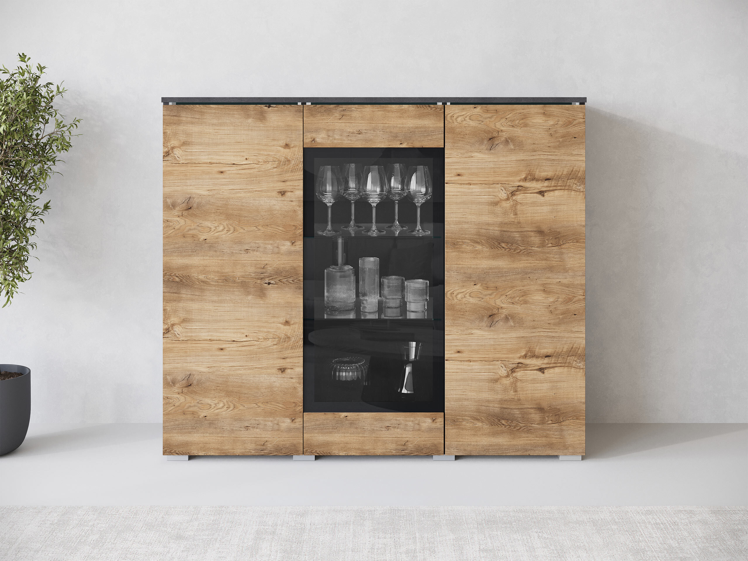 Sideboard Mirfivo 103 (Matera grey + Chestnut)