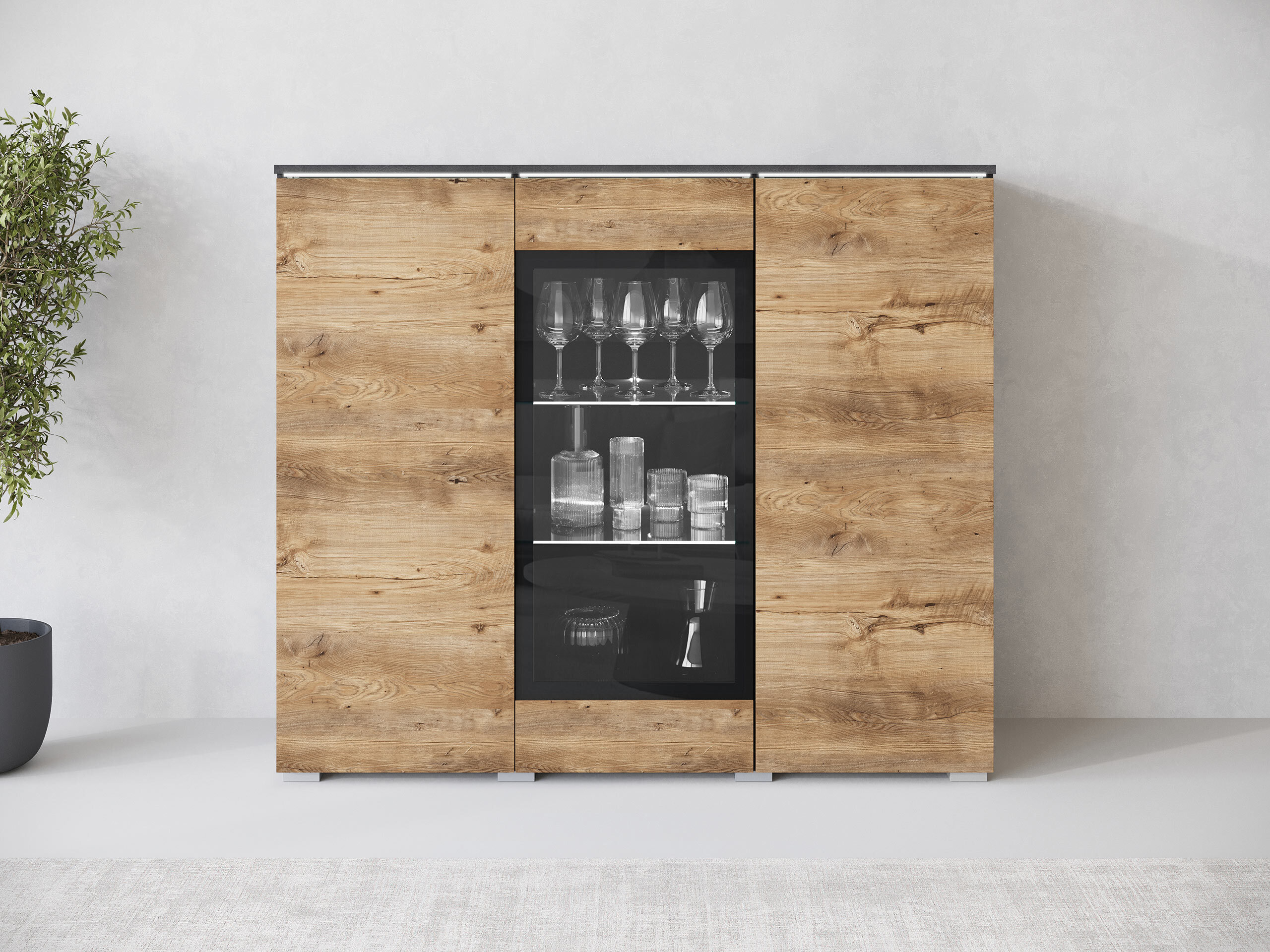 Sideboard Mirfivo 103 (Matera grey + Chestnut)