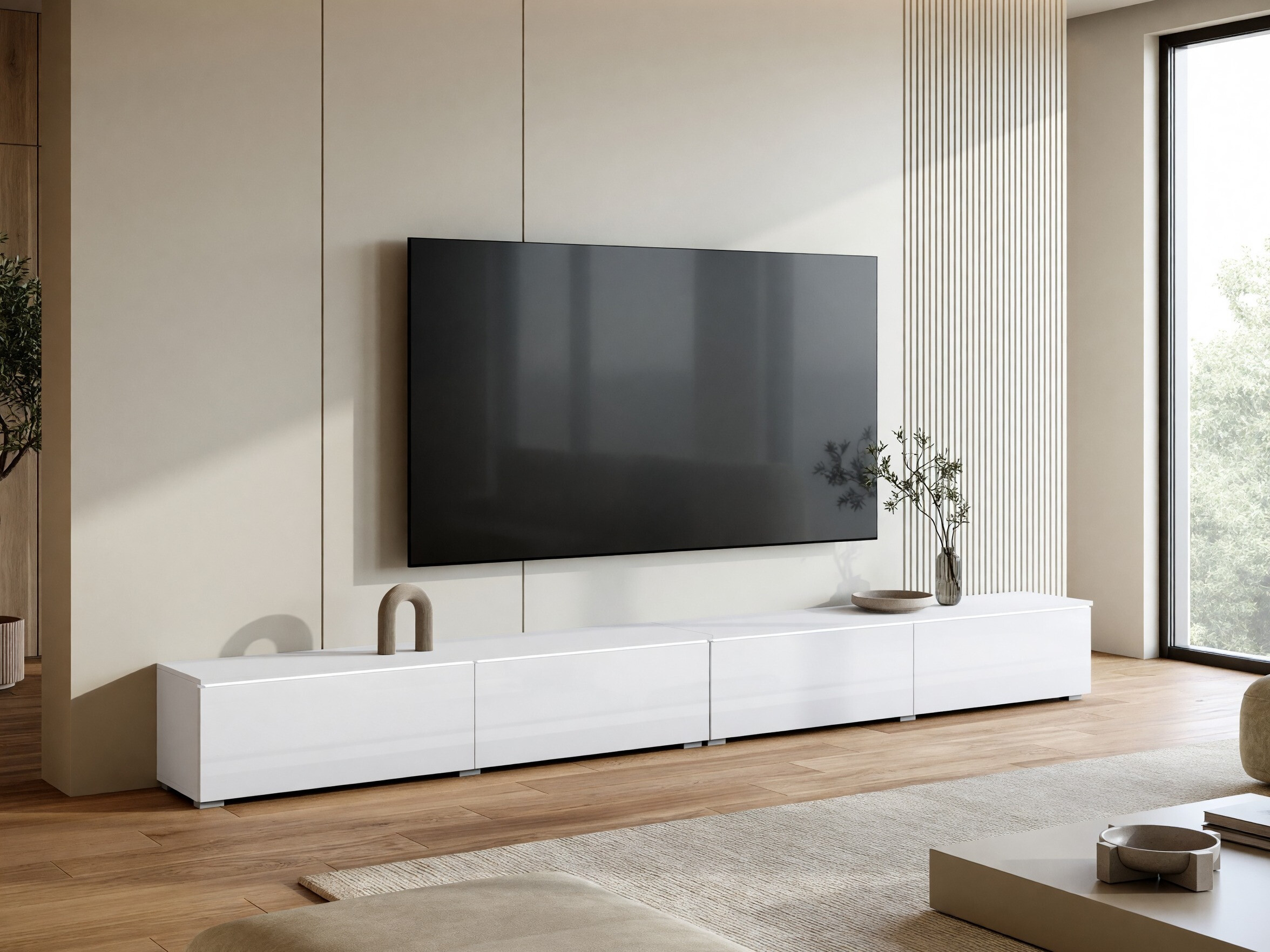 TV stand Sarasota 199 (White + Glossy white)