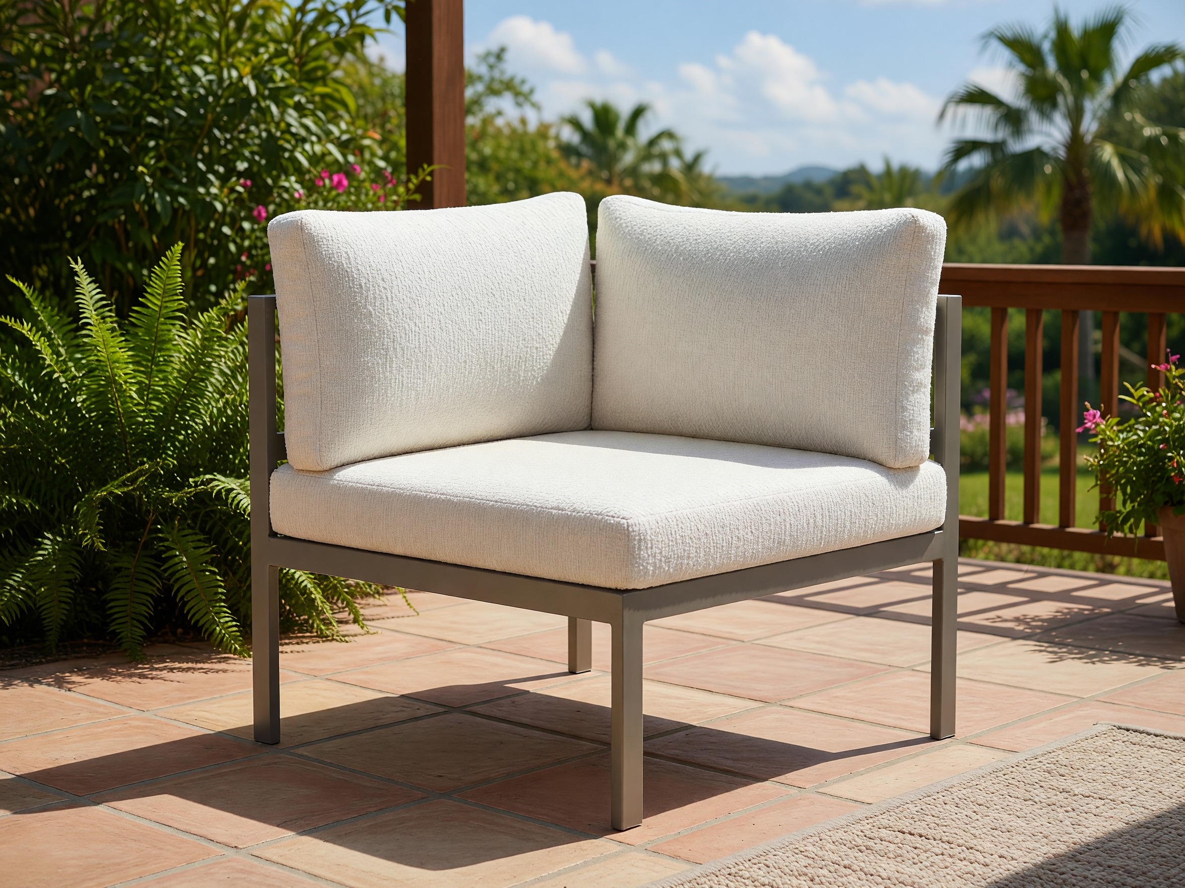 Outdoor armchair Camorlo 101 (White + Khaki)