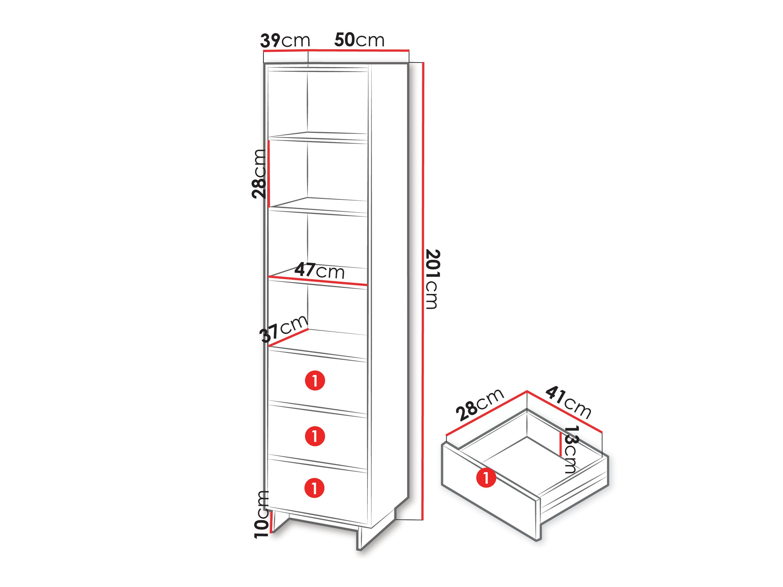 Bookcase Pirum (Cashmere)