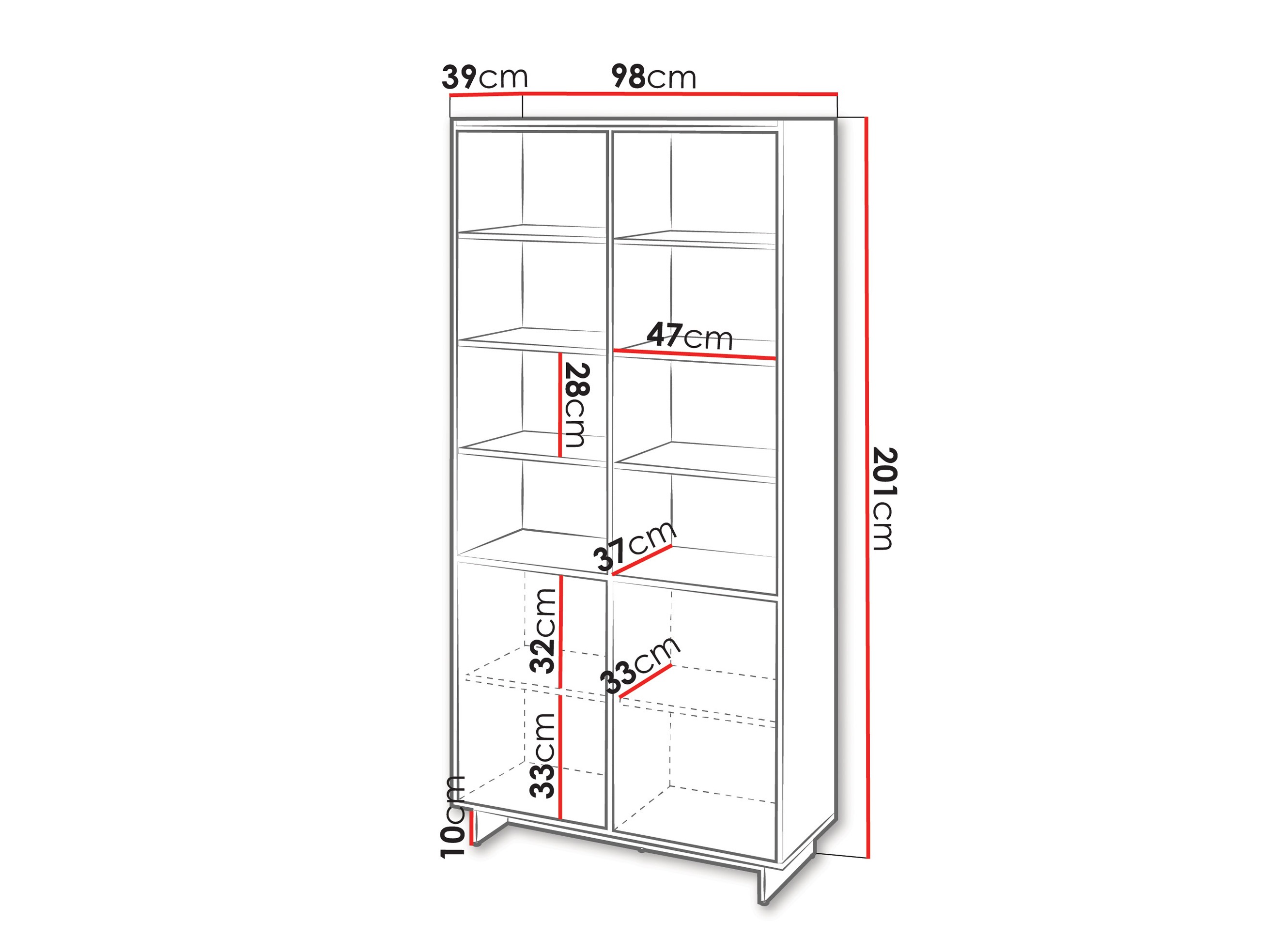 Bookcase Pirum II (Walnut)