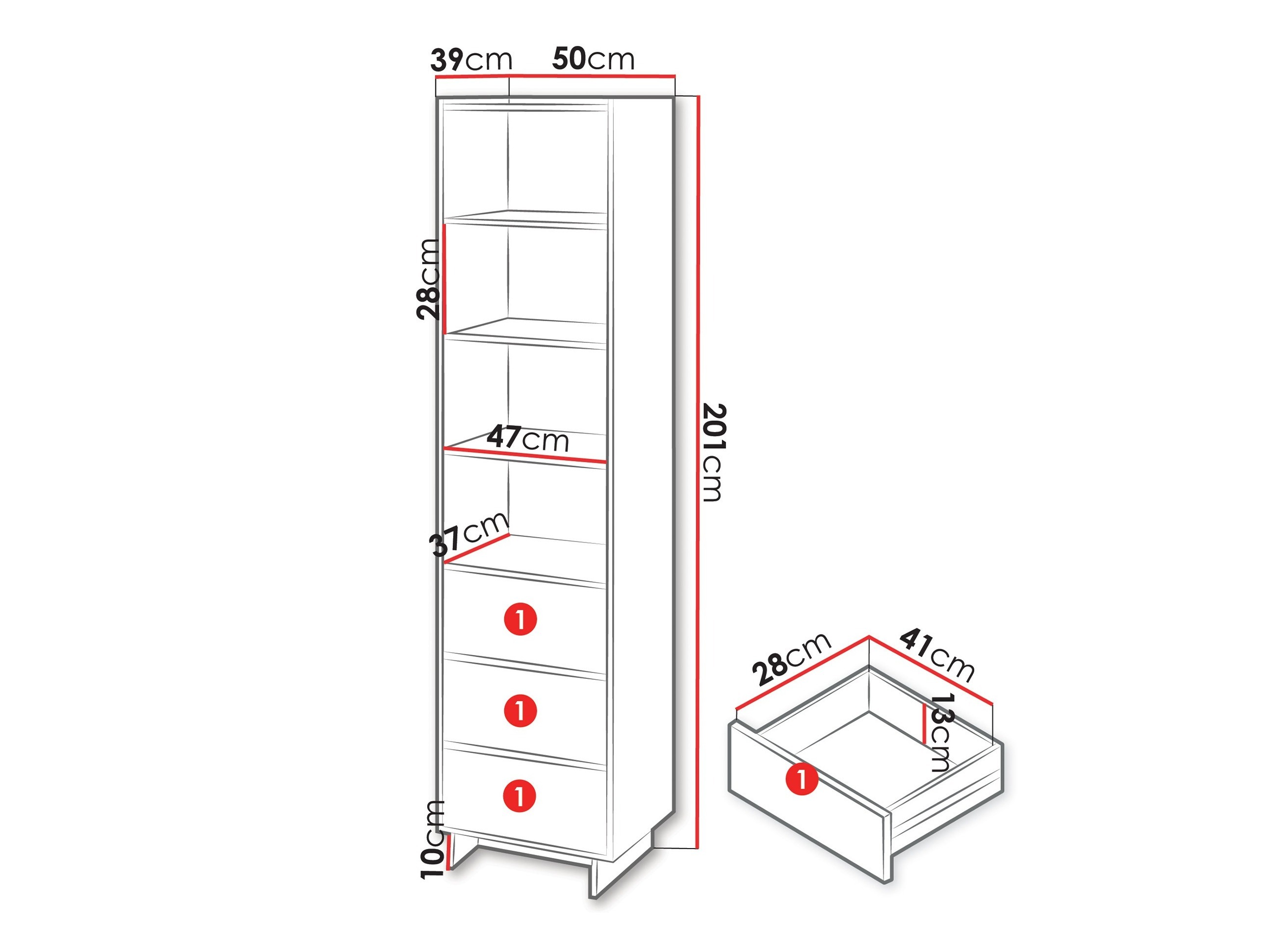 Bookcase Pirum (Walnut)