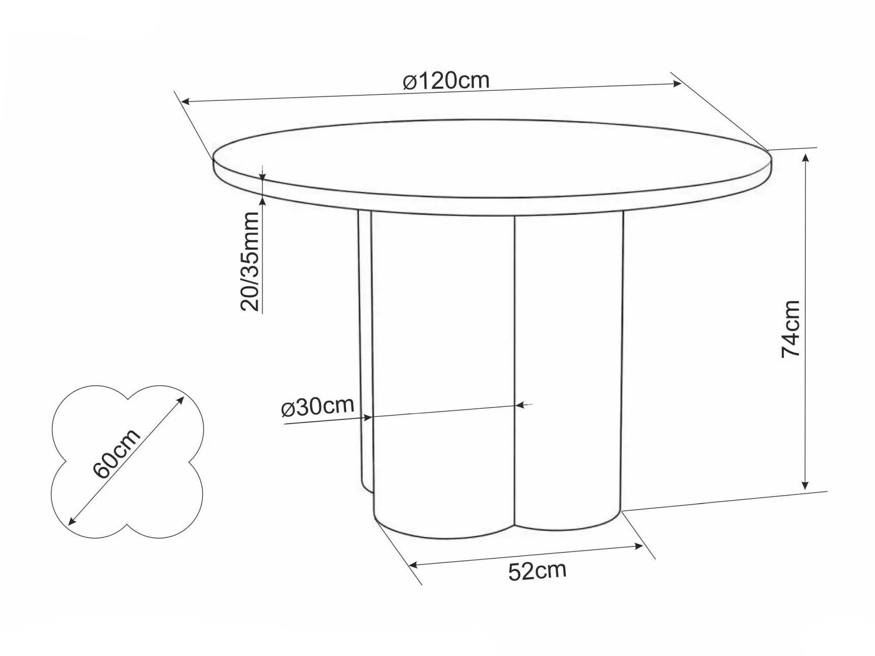 Table Detroit 962 (Light grey)