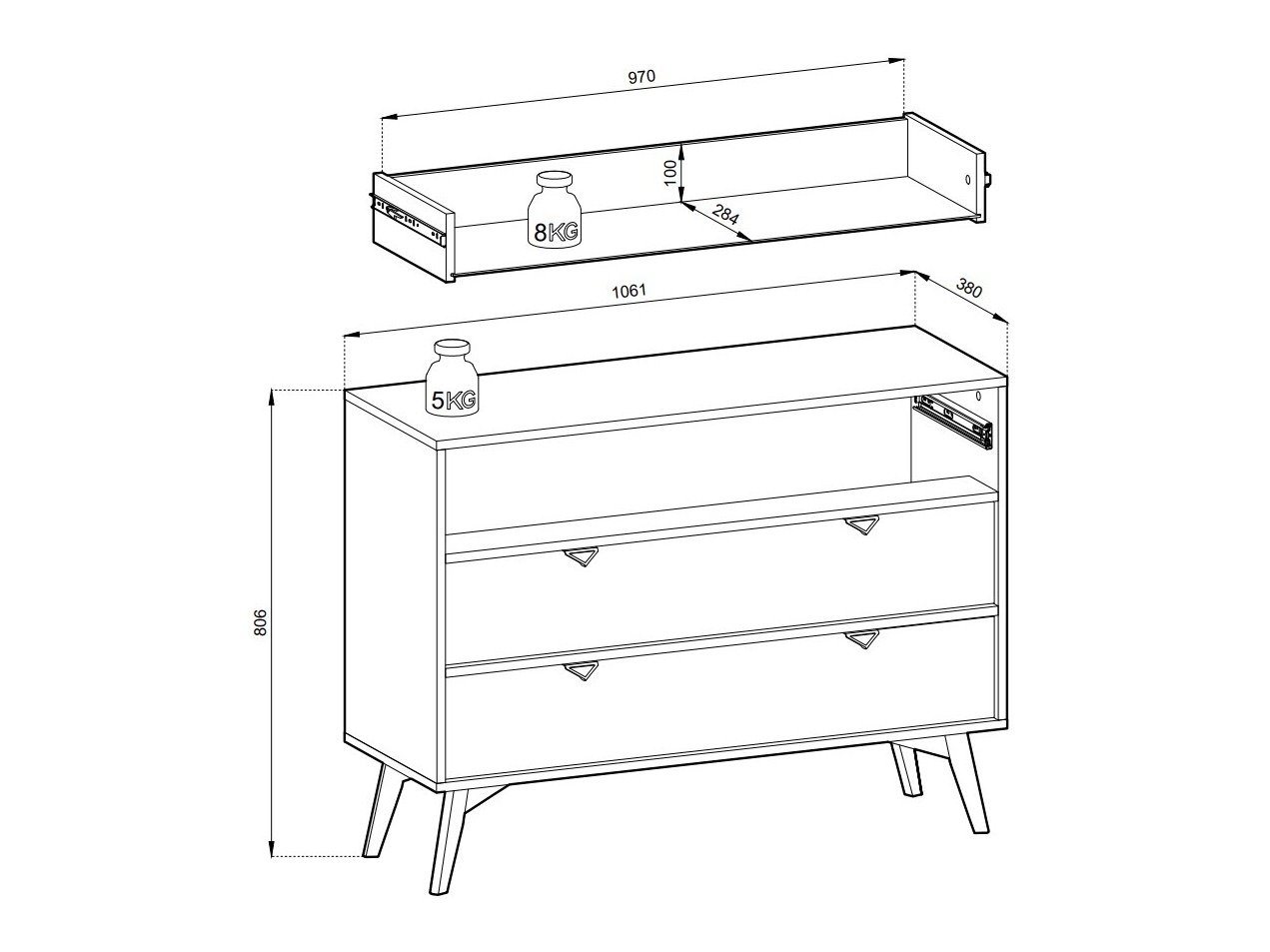 Chest of drawers Lima 137