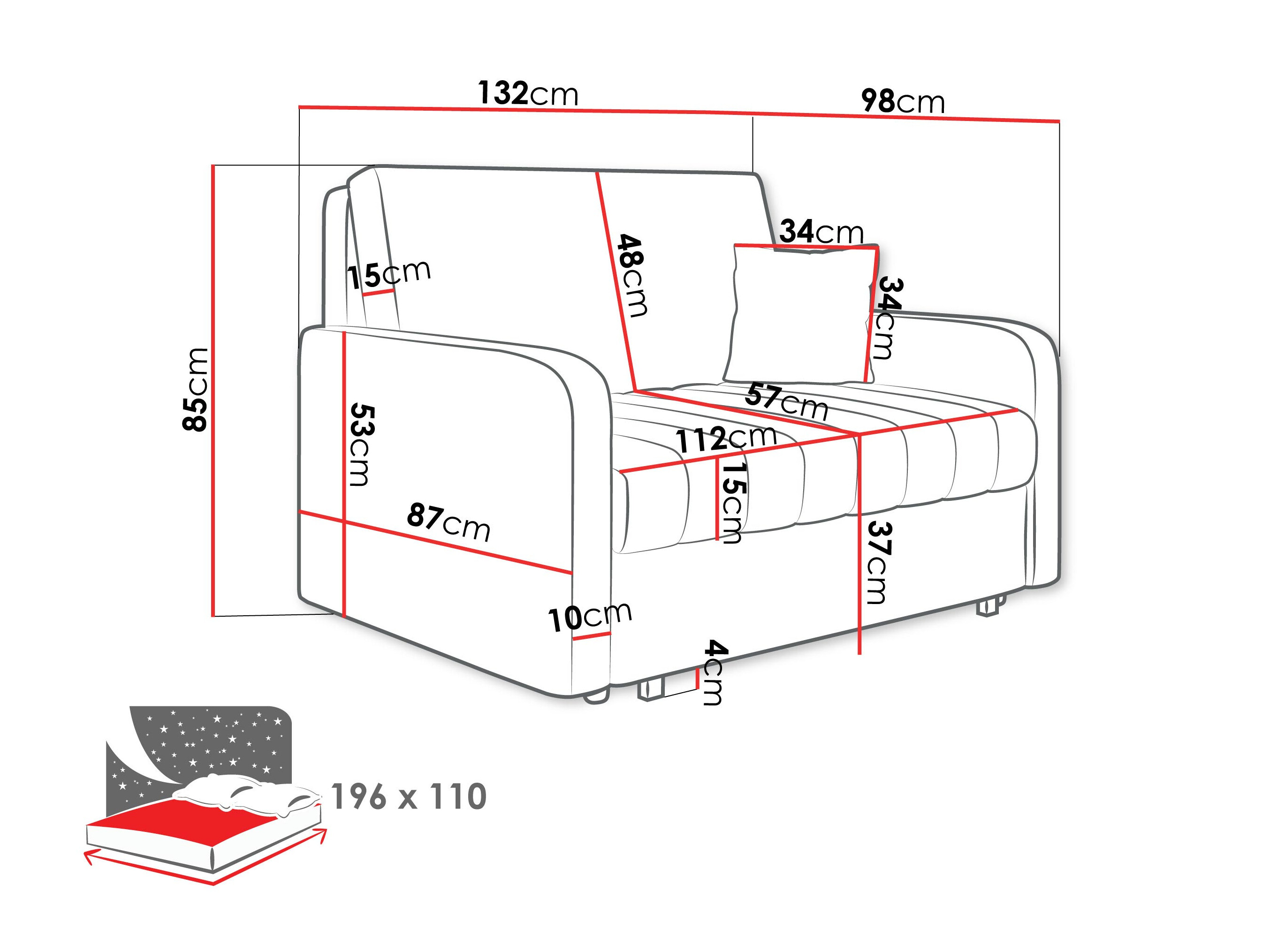 Sofa bed Columbus 259 (Polo 894)
