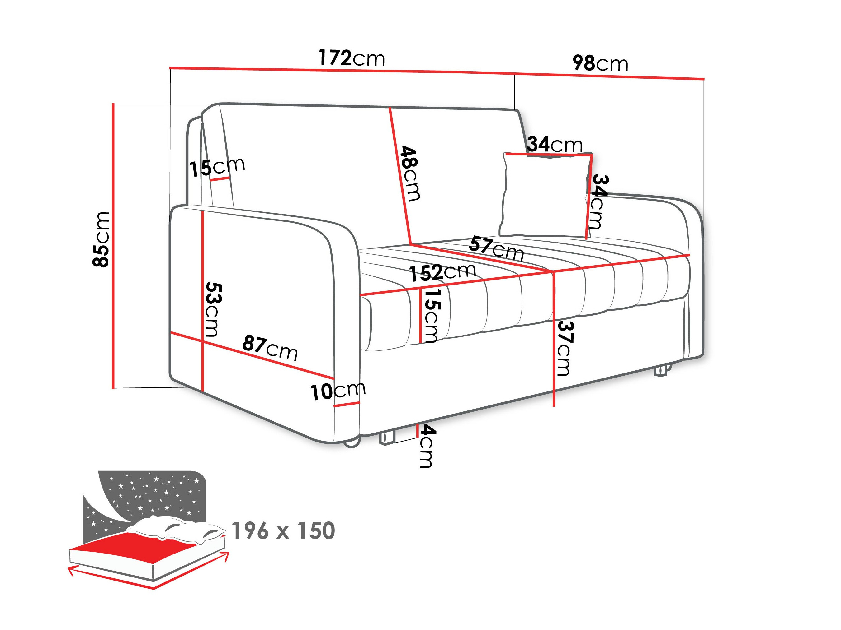 Sofa bed Columbus 261 (Polo 897)