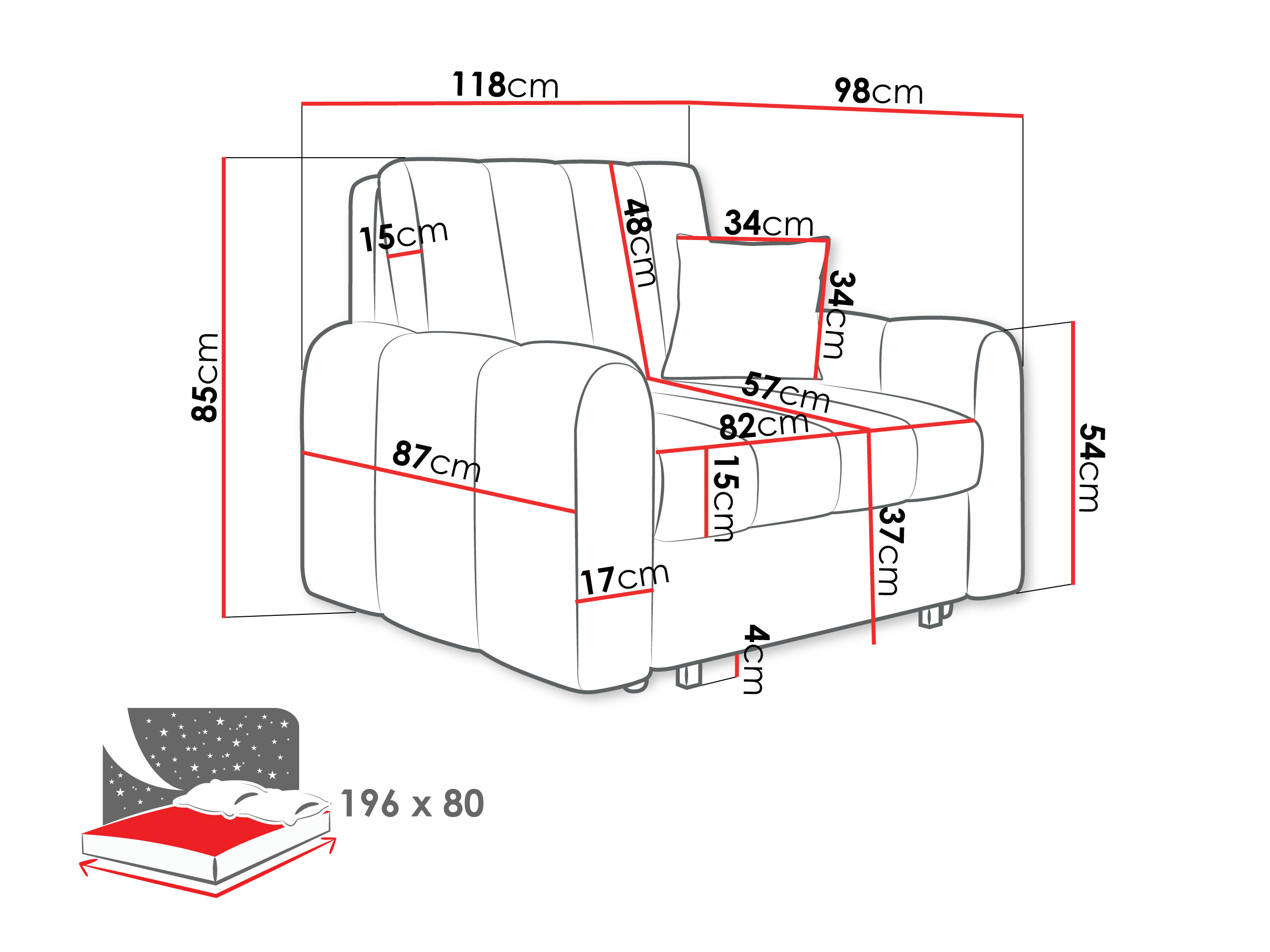 Armchair Columbus 262 (Lumo 55)