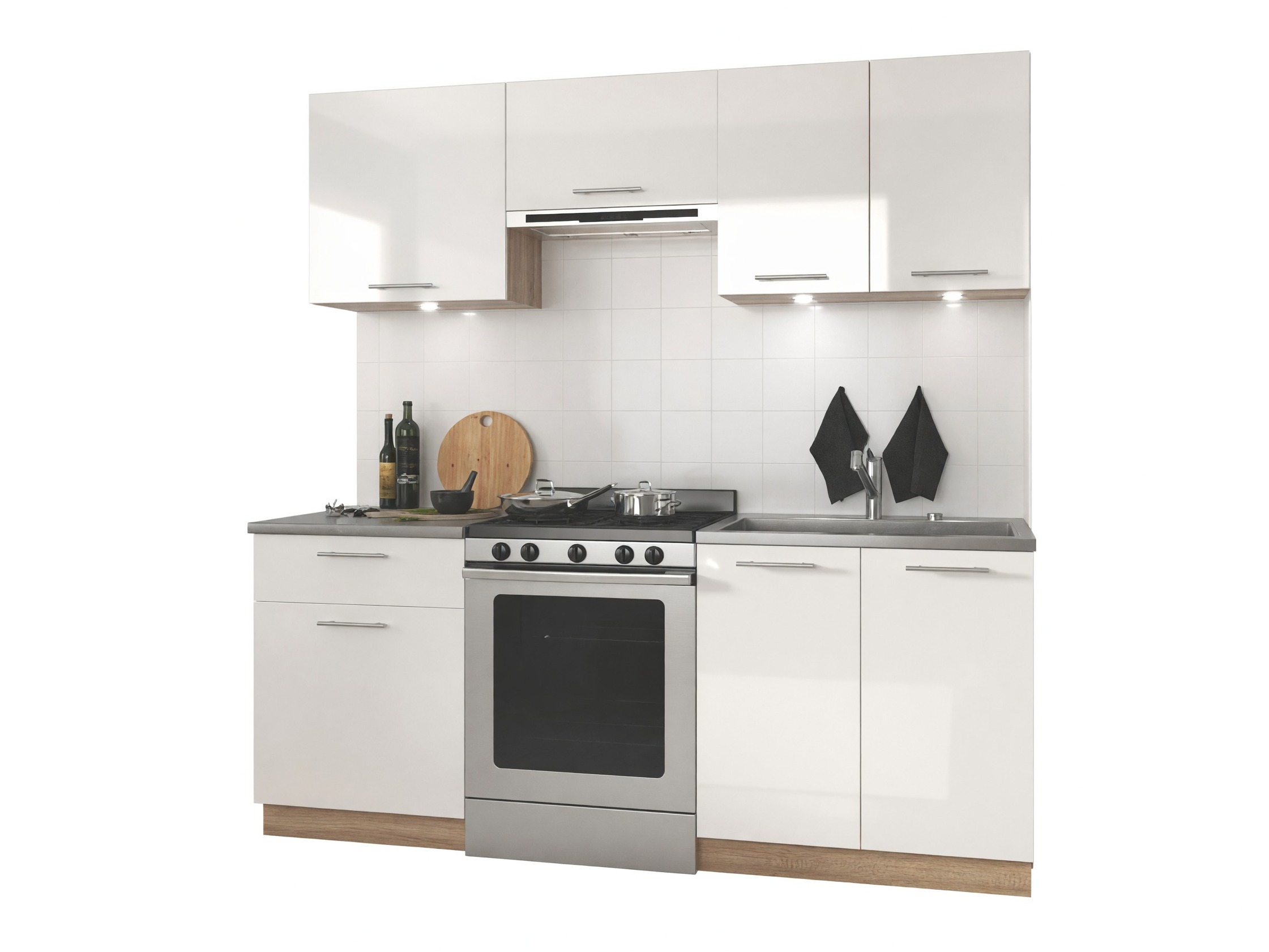 Kitchen set Houston 857 (Glossy white + Sonoma oak)