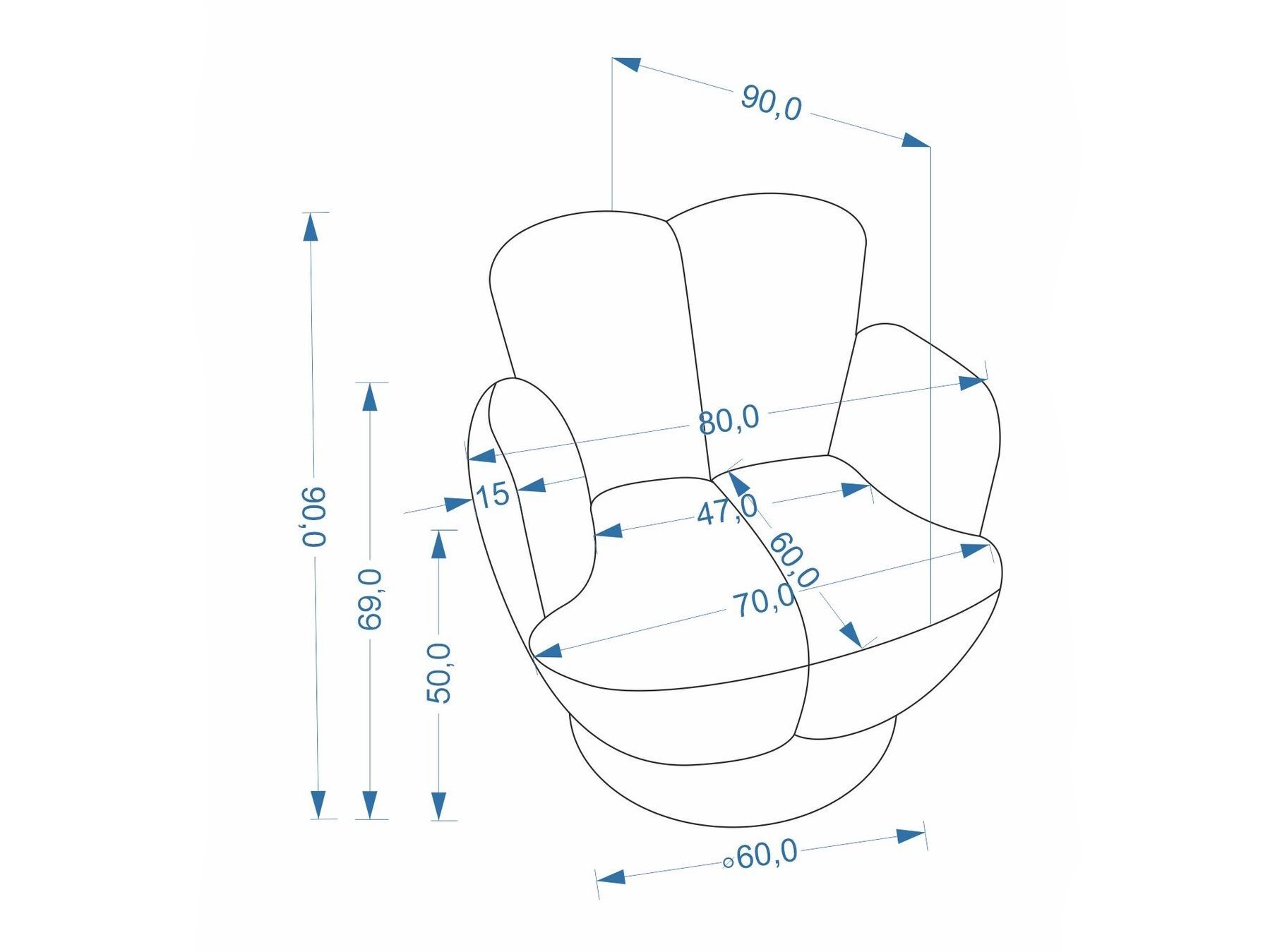 Armchair Houston 2145 (Cinnamon)