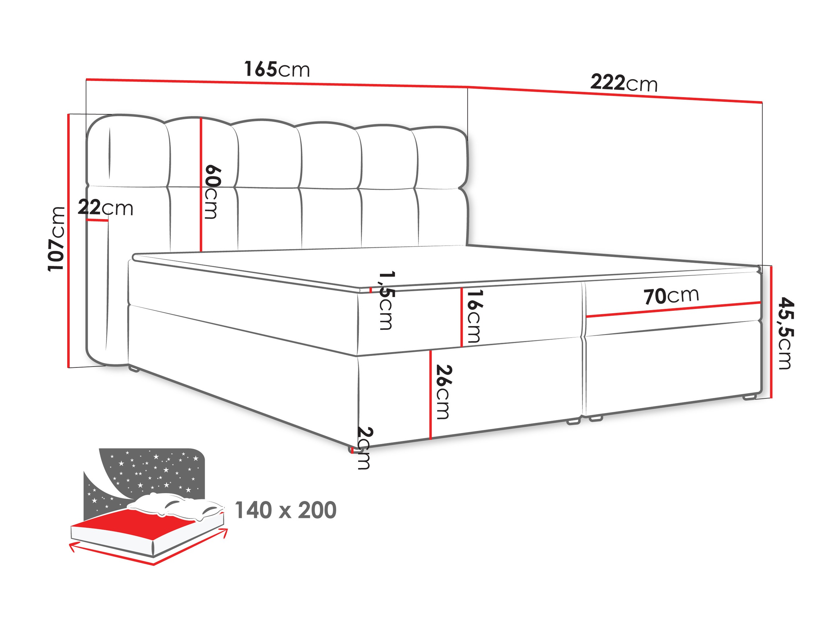 Continental bed Stonecrest 113 (Lambi 07)