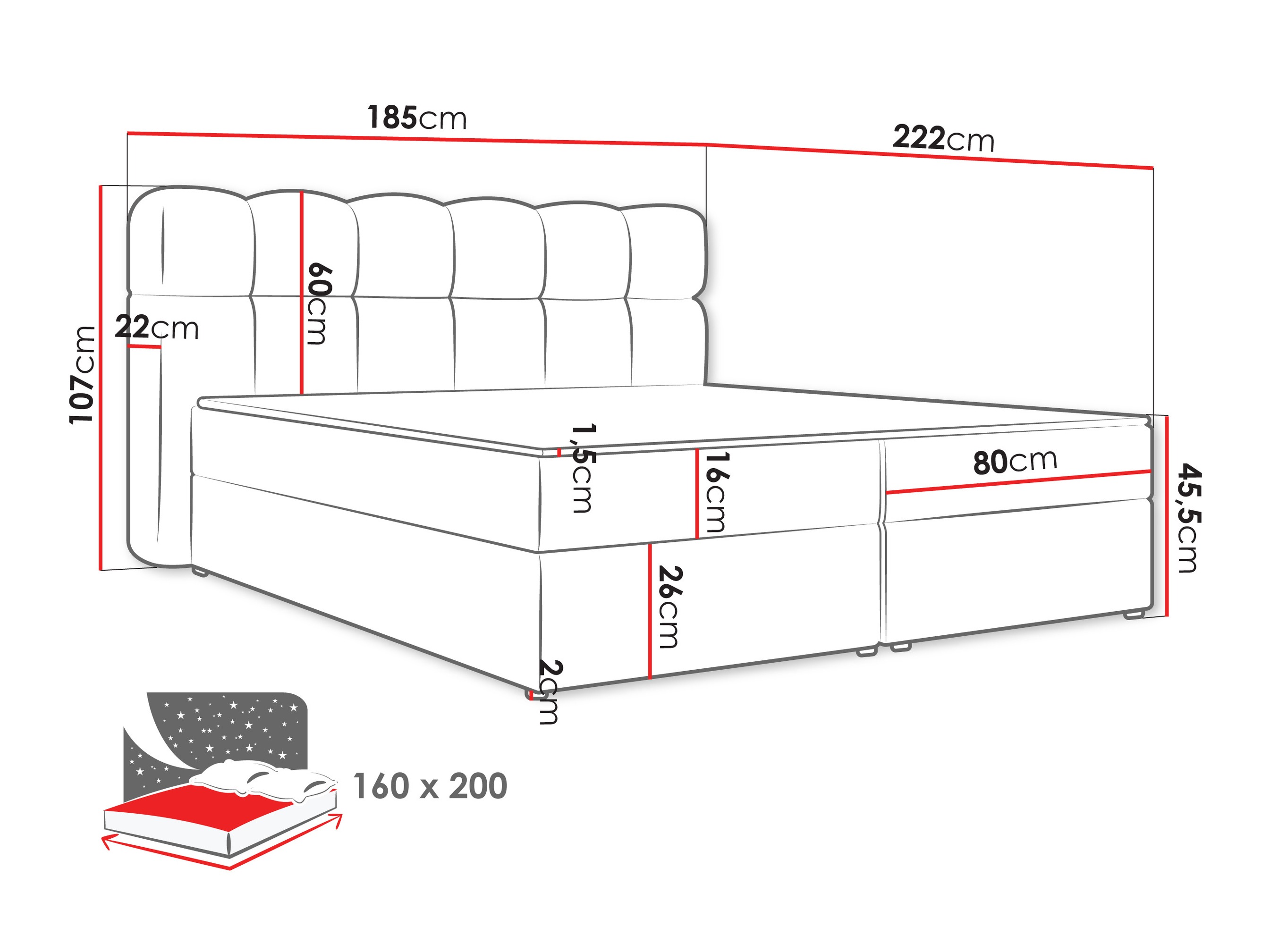 Continental bed Stonecrest 113 (Lambi 07)