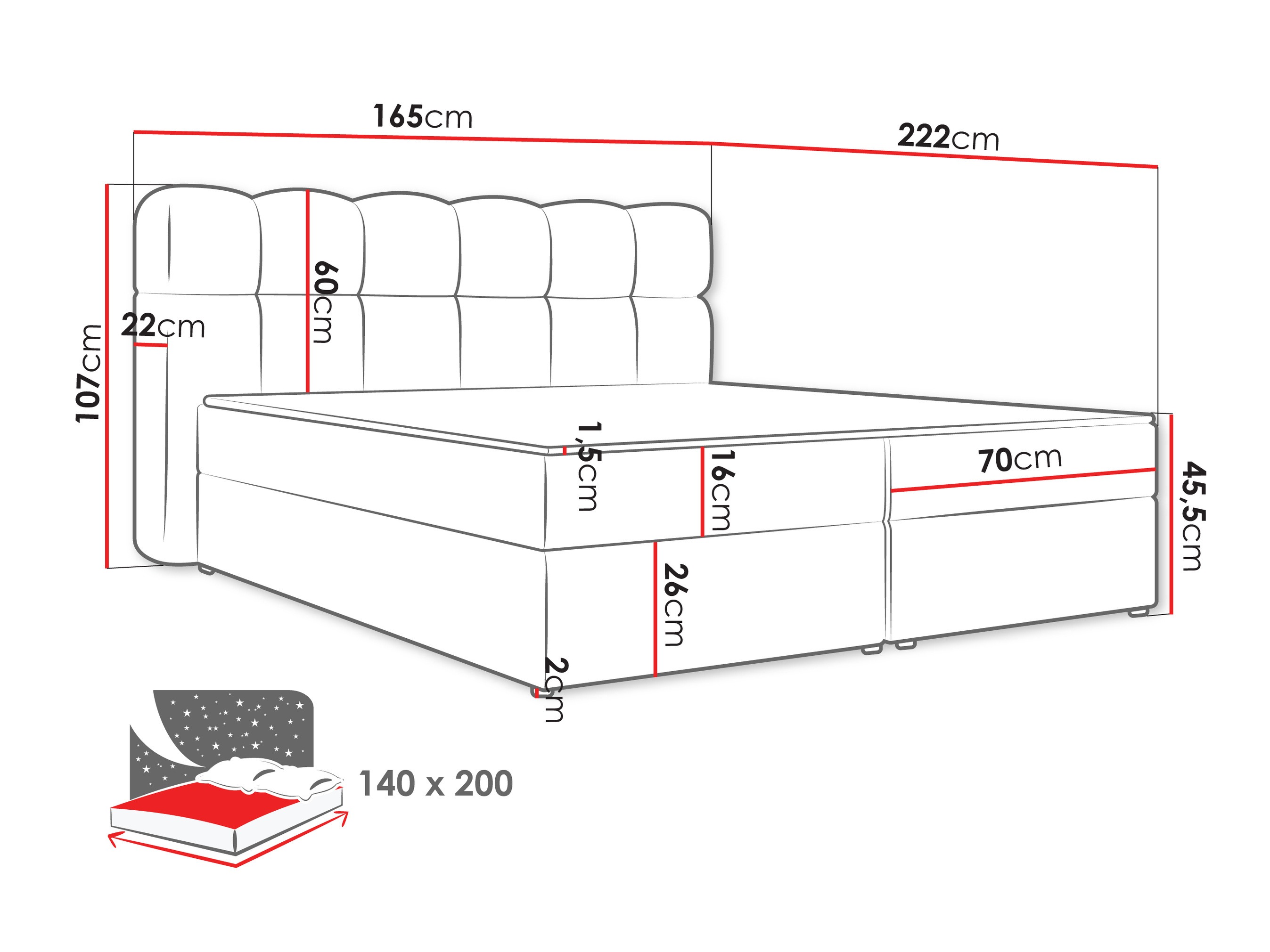 Continental bed Stonecrest 113 (Lambi 11)