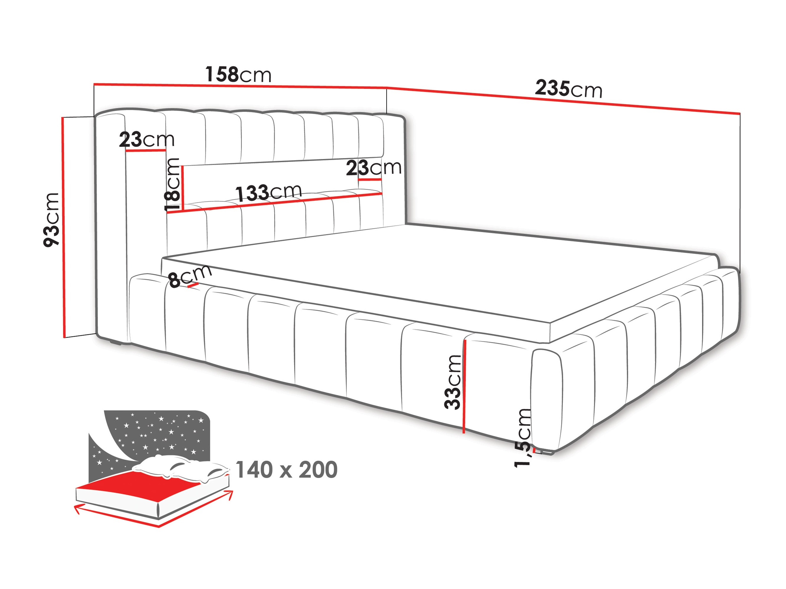 Bed Skokie 100 (Velluto 02)