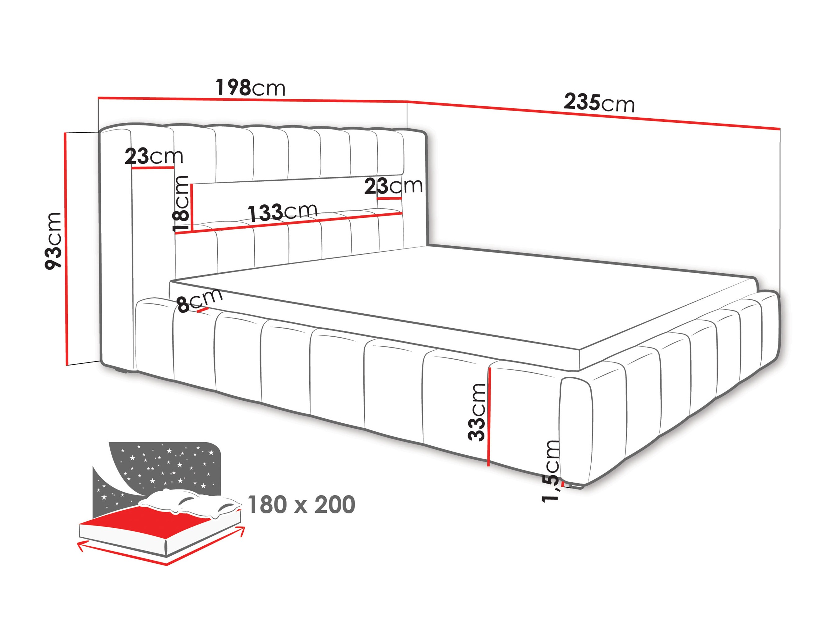 Bed Skokie 100 (Velluto 35)