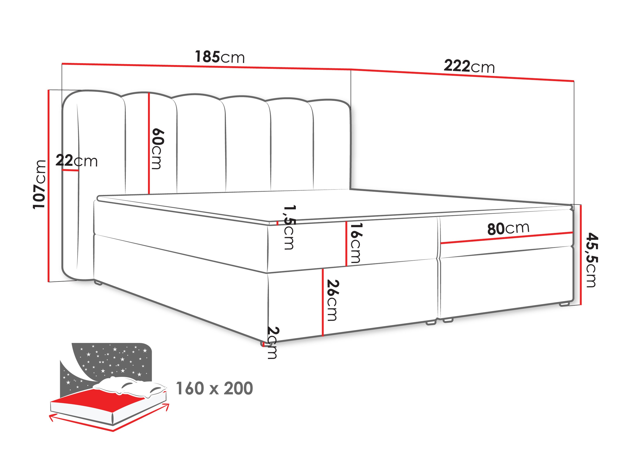Continental bed Stonecrest 112 (Lambi 04)