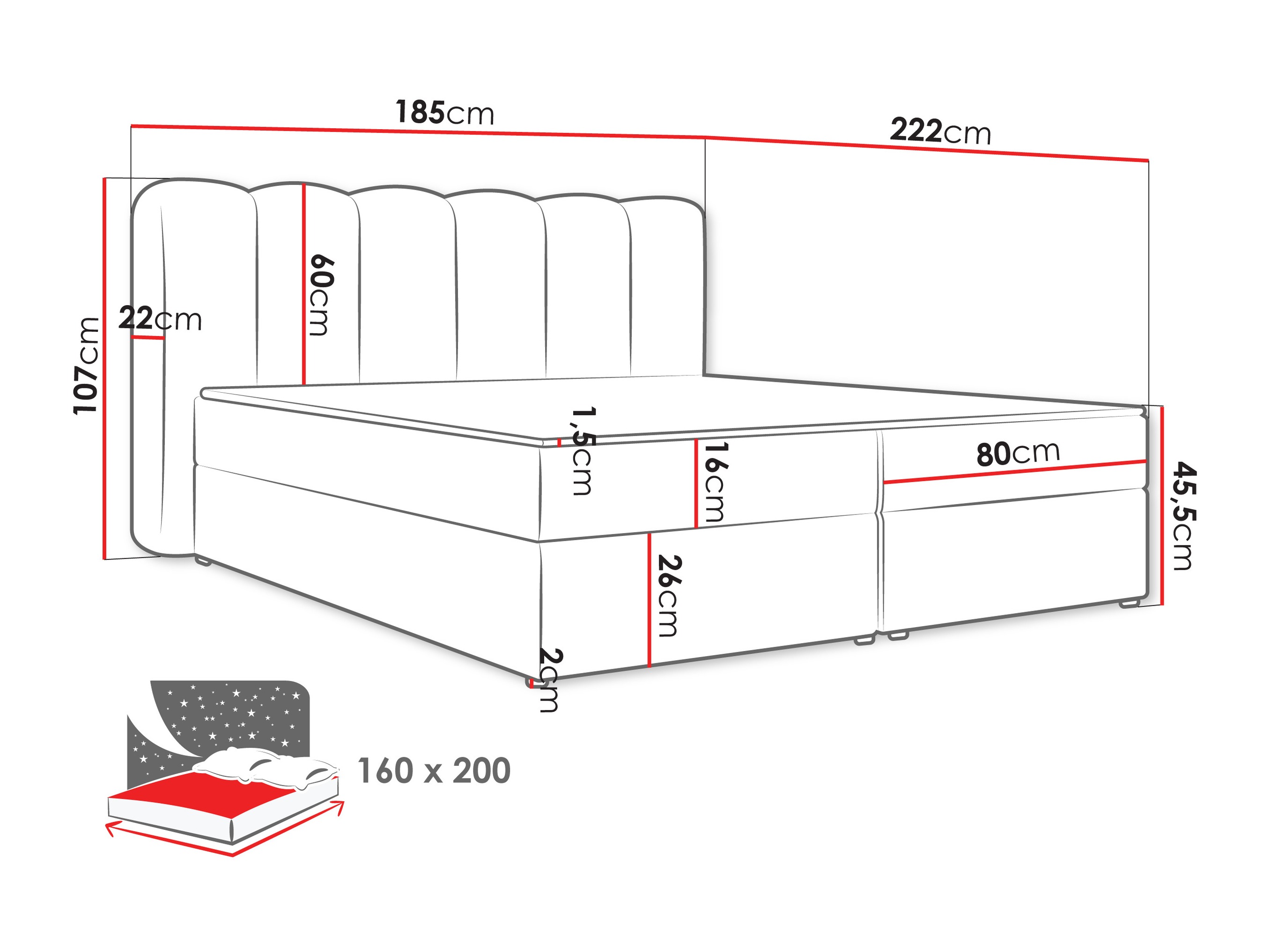 Continental bed Stonecrest 112 (Lambi 06)
