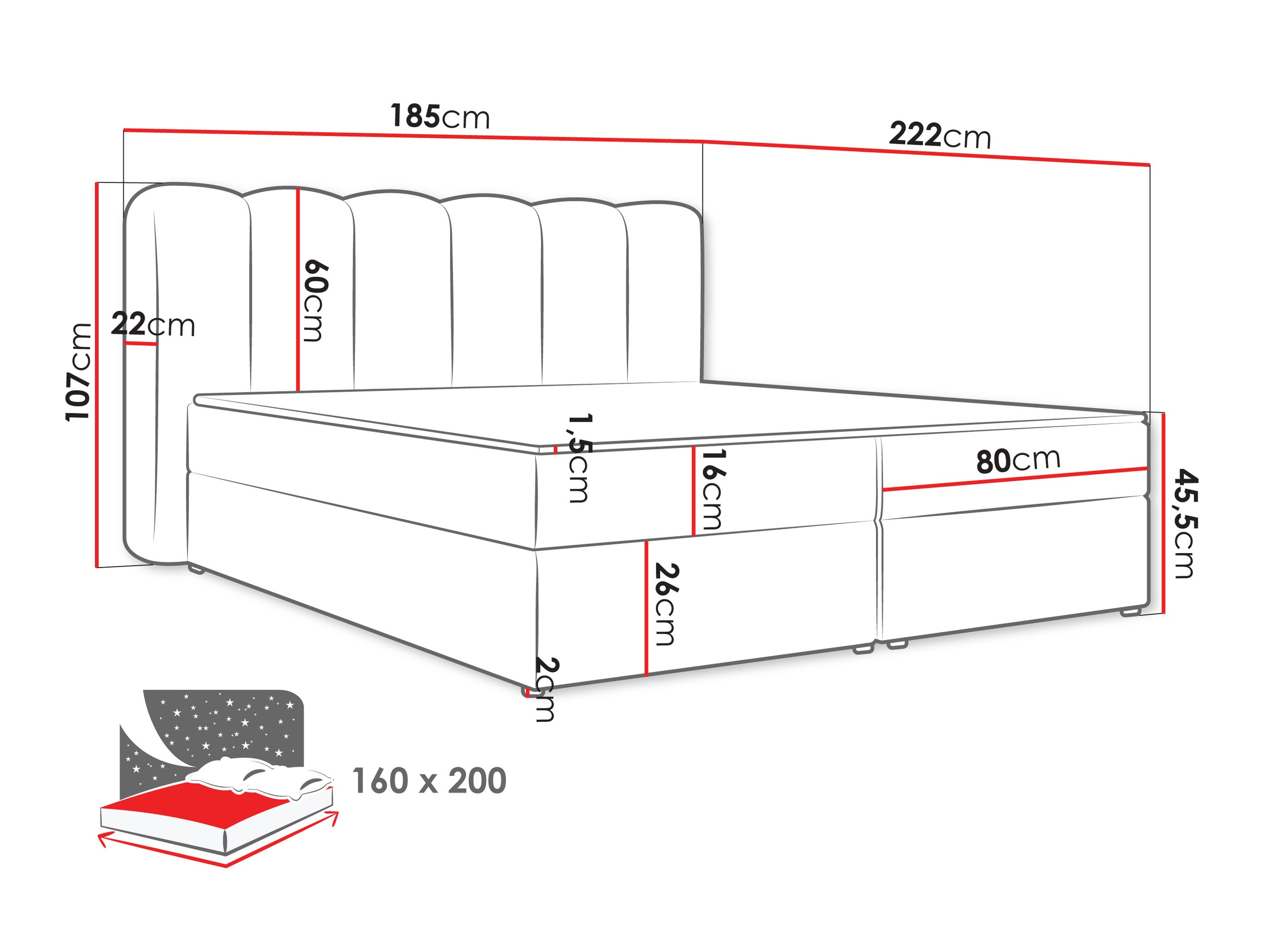 Continental bed Stonecrest 112 (Lambi 08)