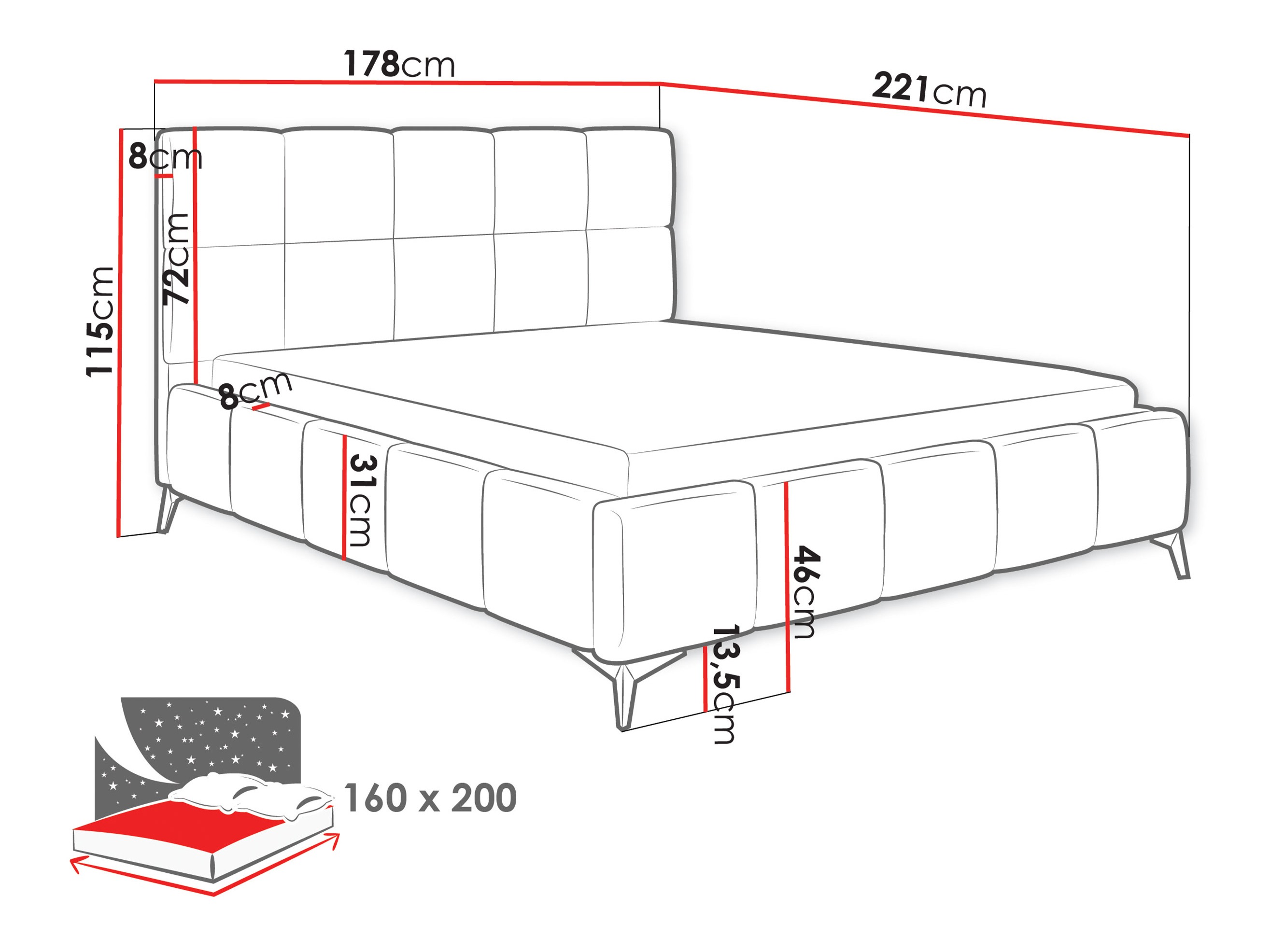 Bed Skokie 101 (Velluto 16)