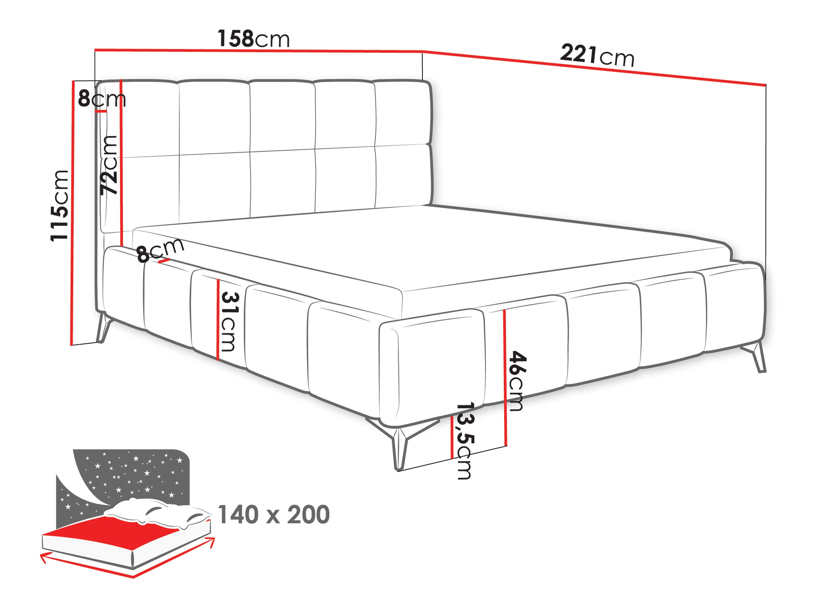 Bed Skokie 101 (Velluto 30)