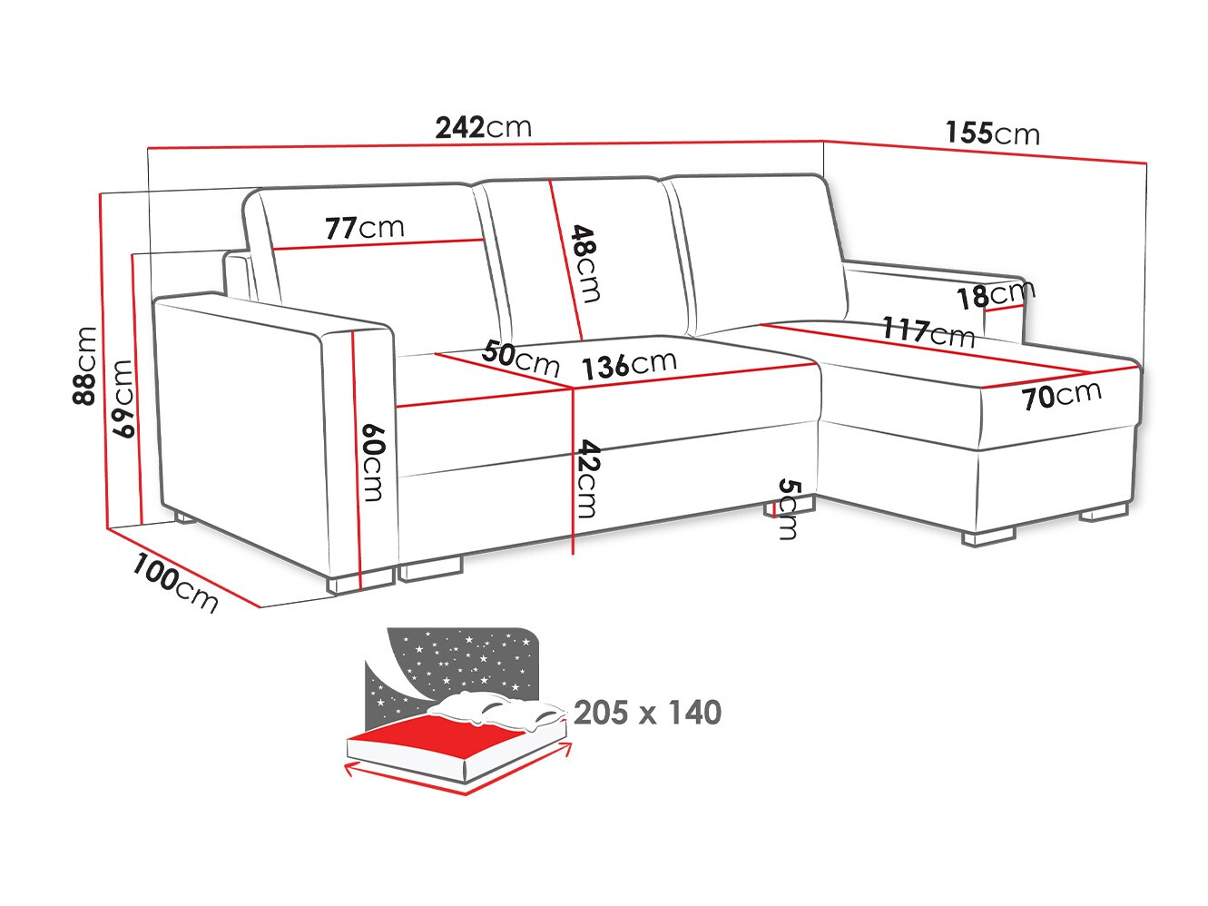 Corner sofa SI200 with a small defect