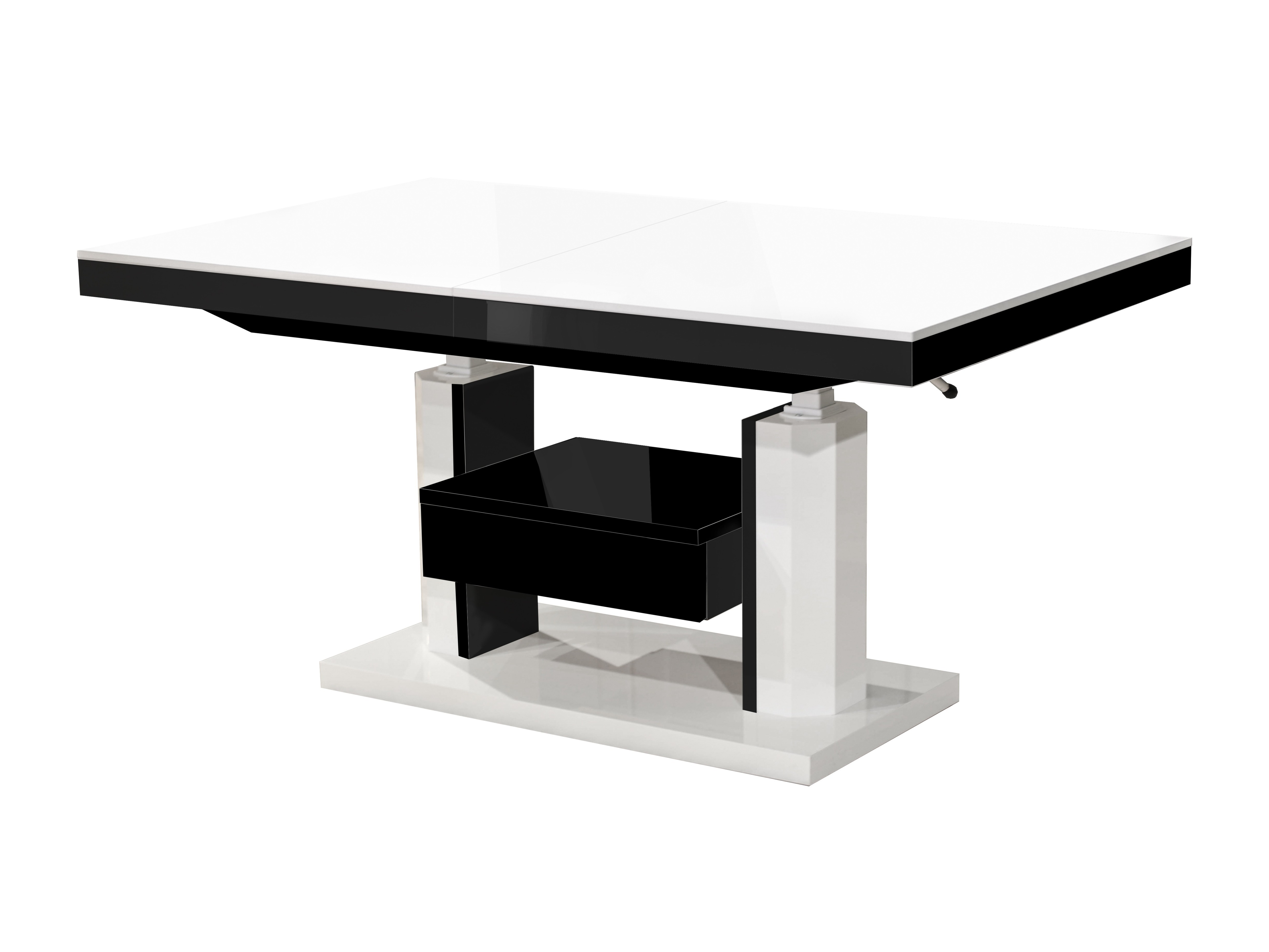 Coffee table transformer Hoboken 100 (Glossy white + Glossy black)