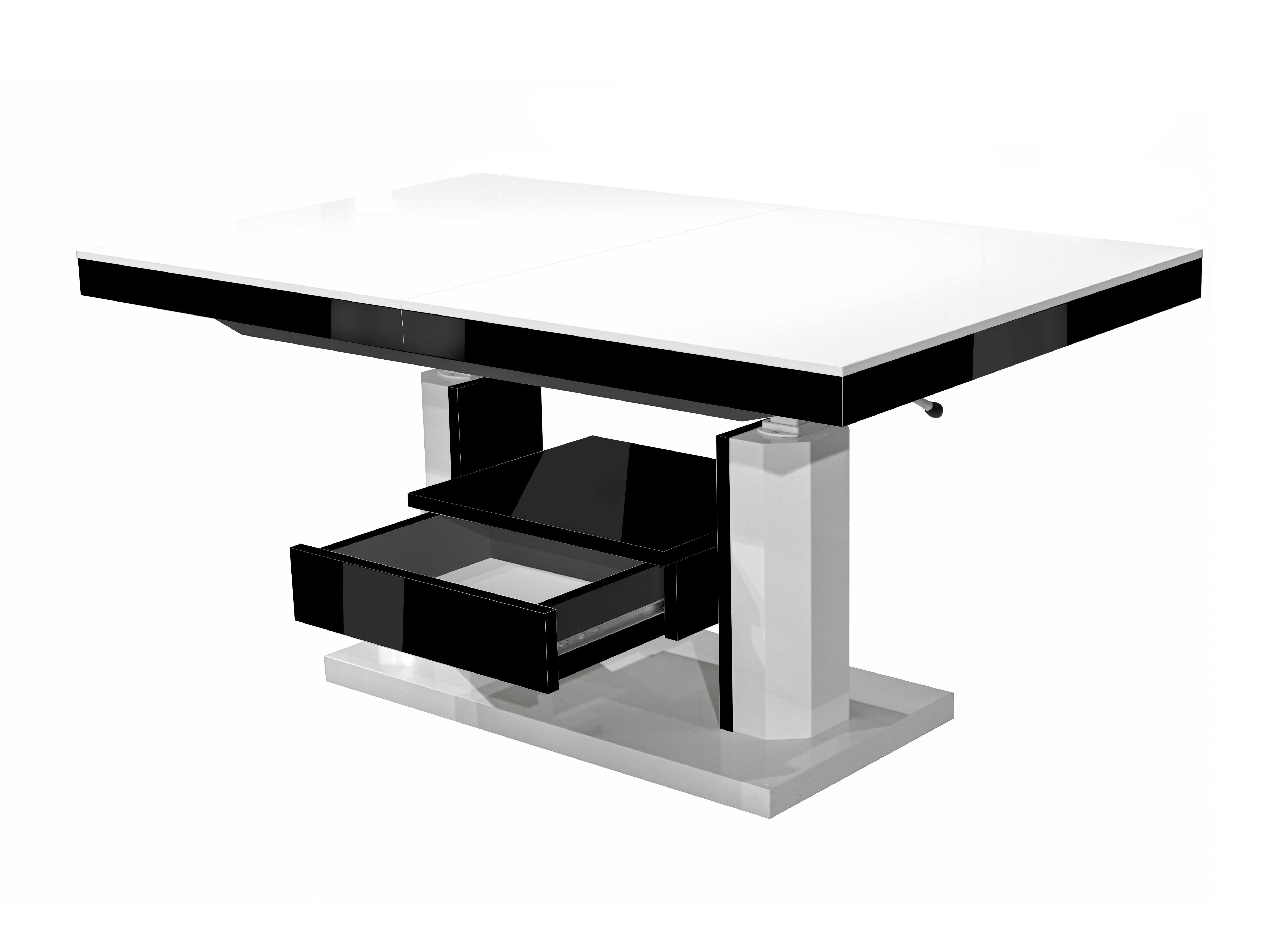 Coffee table transformer Hoboken 100 (Glossy white + Glossy black)