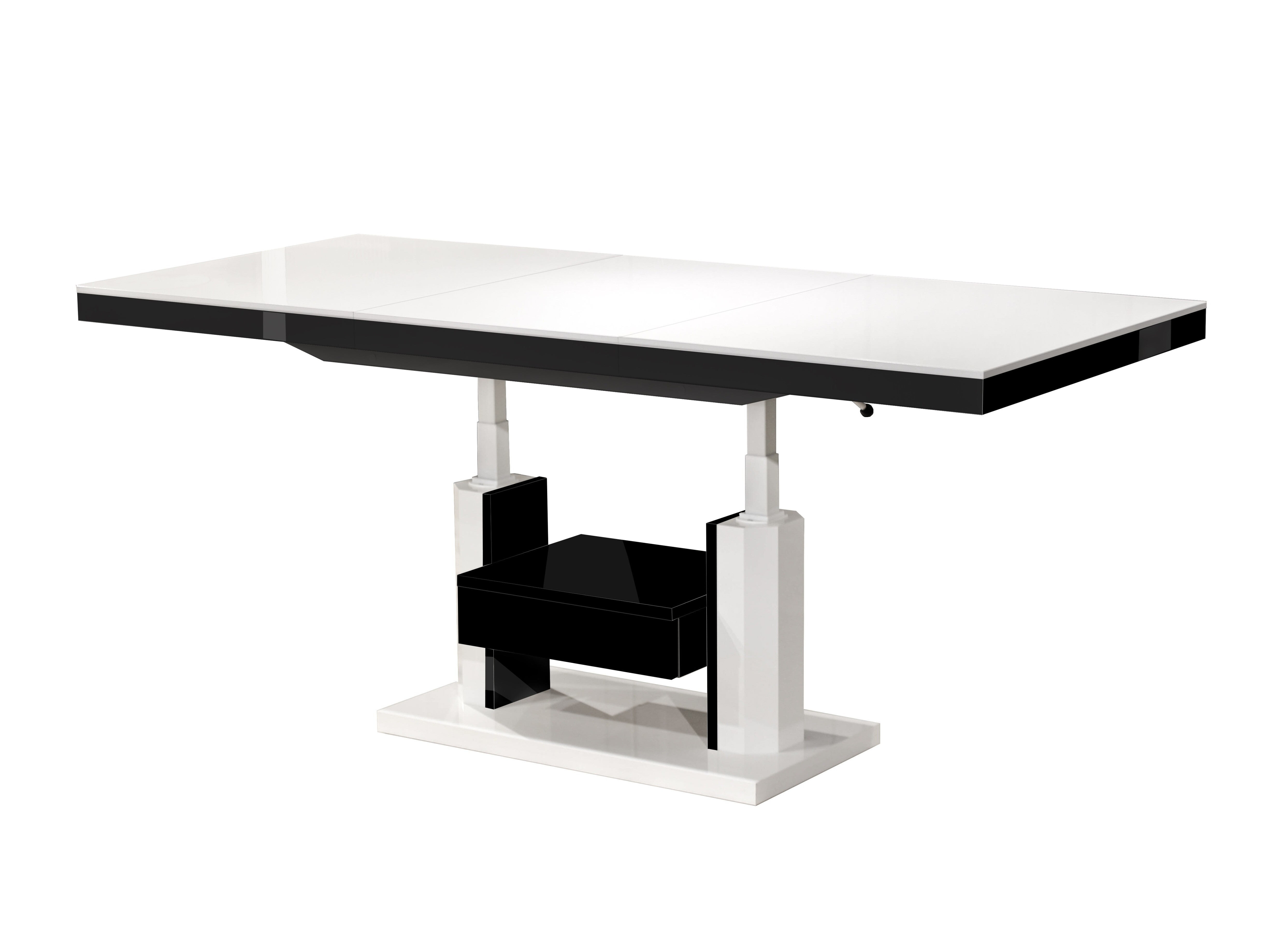 Coffee table transformer Hoboken 100 (Glossy white + Glossy black)