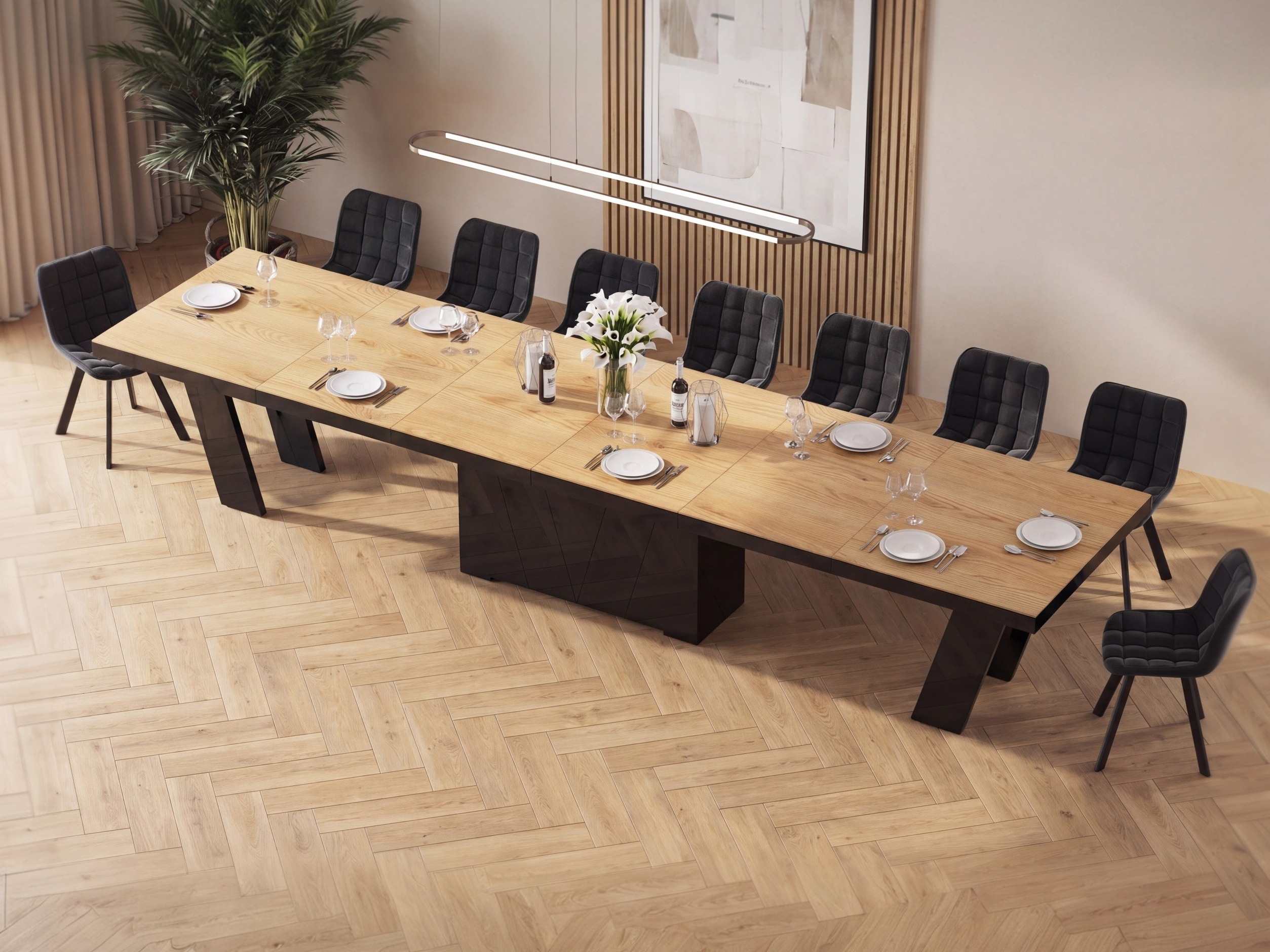 Table Hoboken 101 (Oak + Glossy black)