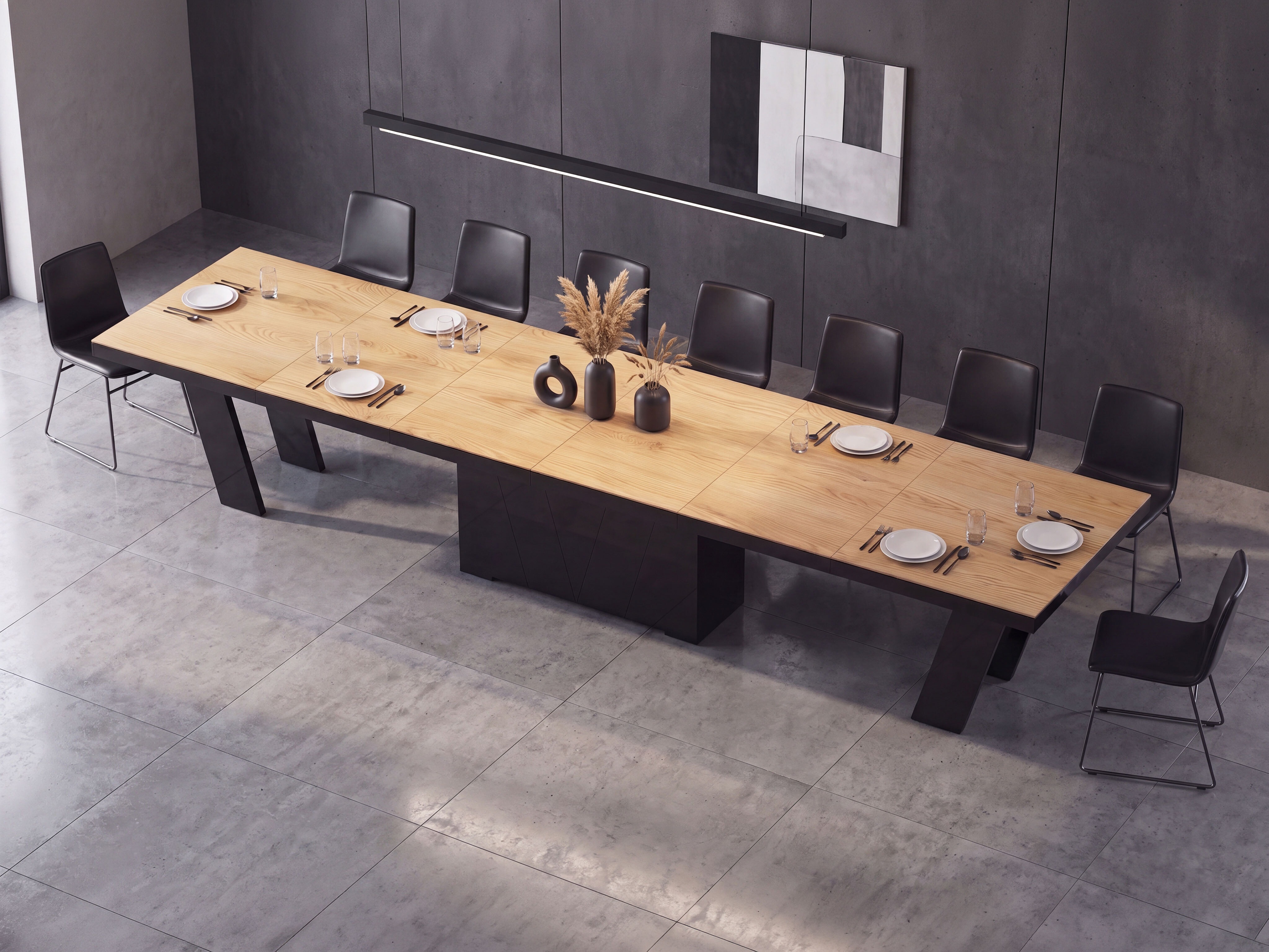 Table Hoboken 101 (Oak + Glossy black)