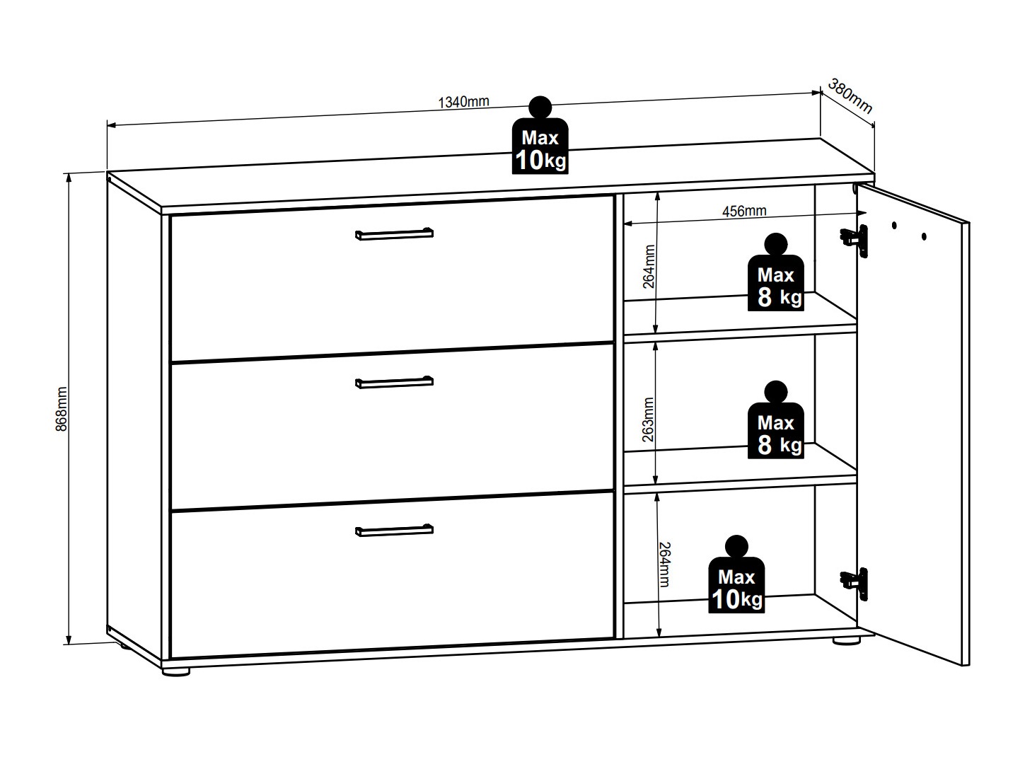 Chest of drawers Nudali 105