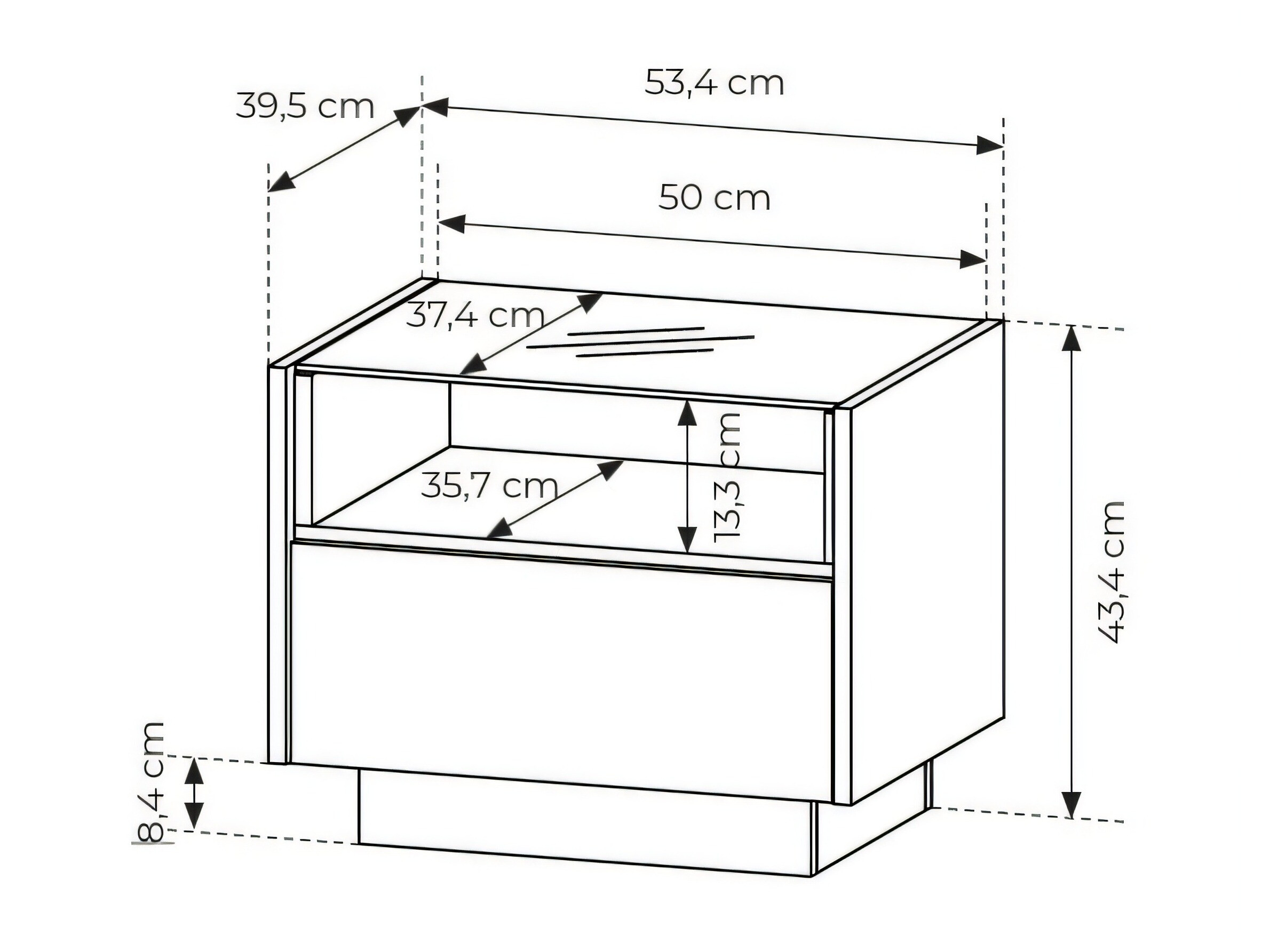 Bedside table Salmeli 104 (Beige)