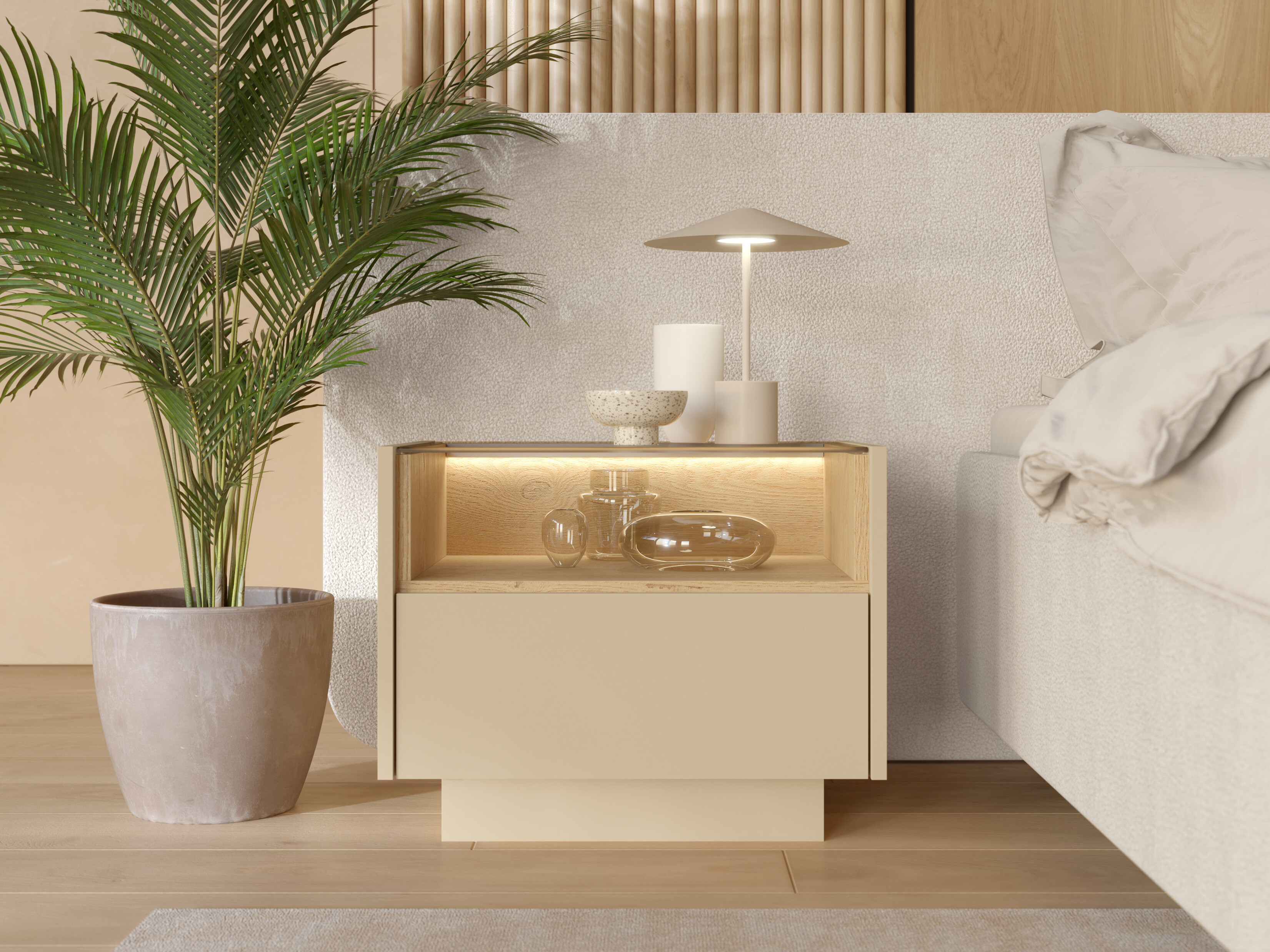 Bedside table Salmeli 104 (Cappuccino)