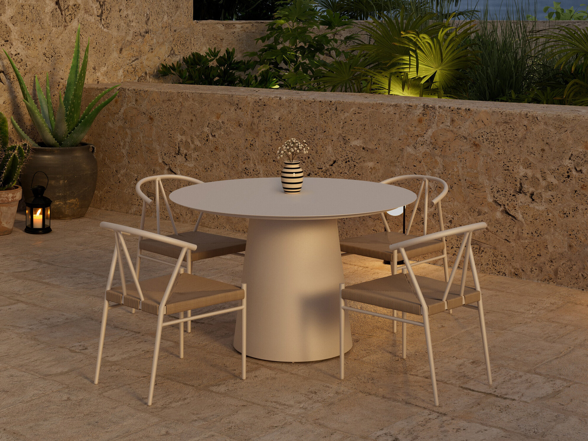 Table and chairs set Dallas 5326 (Beige)