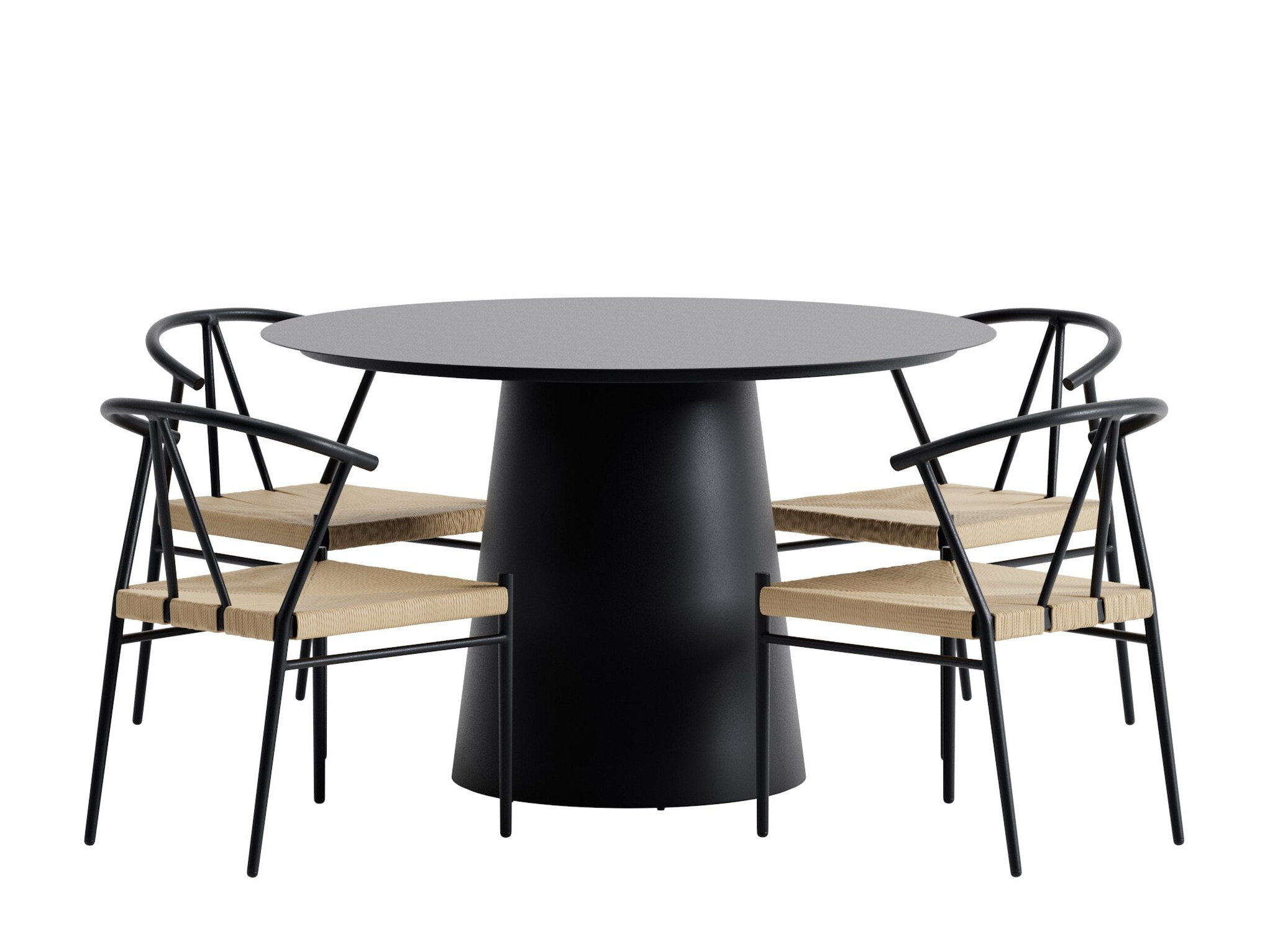 Table and chairs set Dallas 5326 (Black)