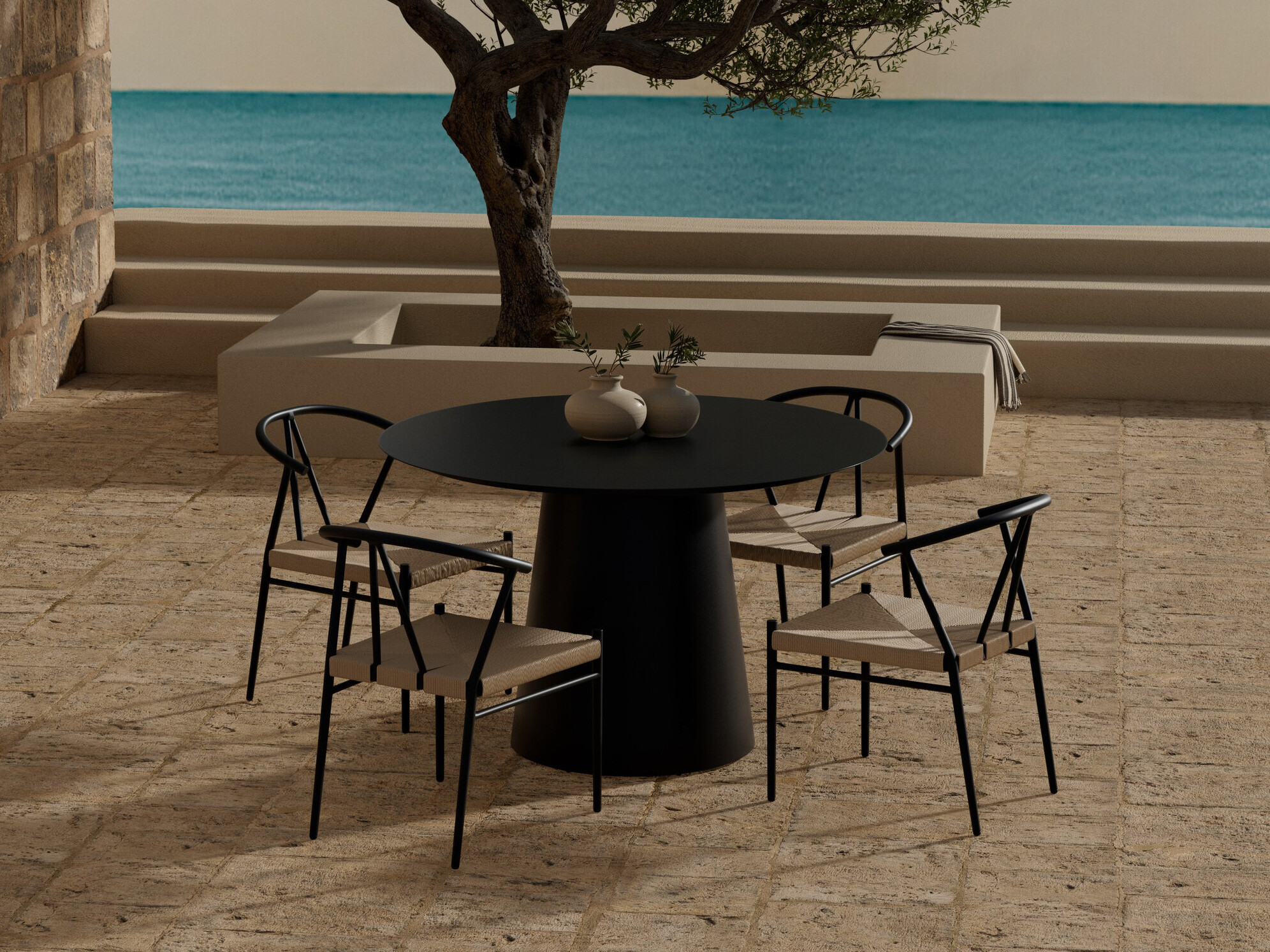 Table and chairs set Dallas 5326 (Black)