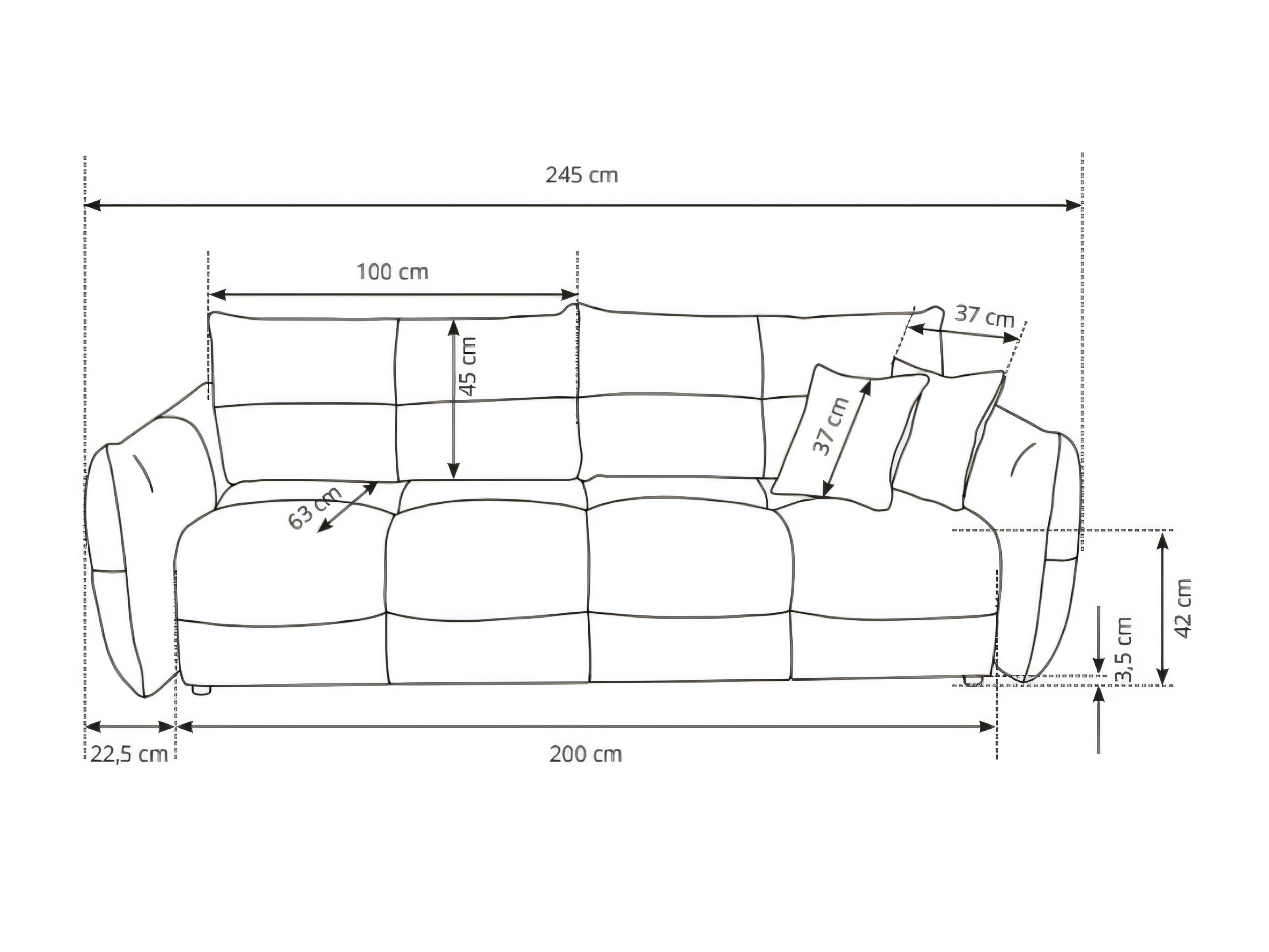 Sofa bed Kingston 206 (Wind 76)