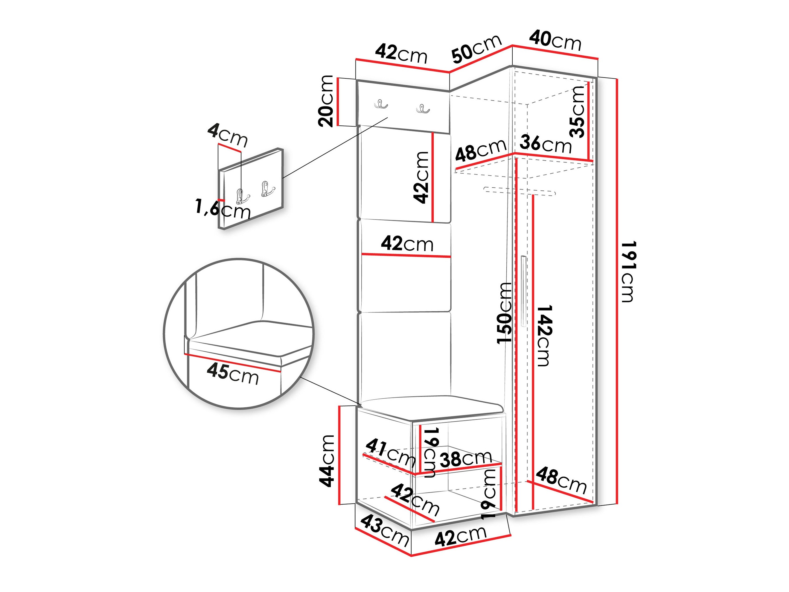 Hallway set Nitos III (Walnut)