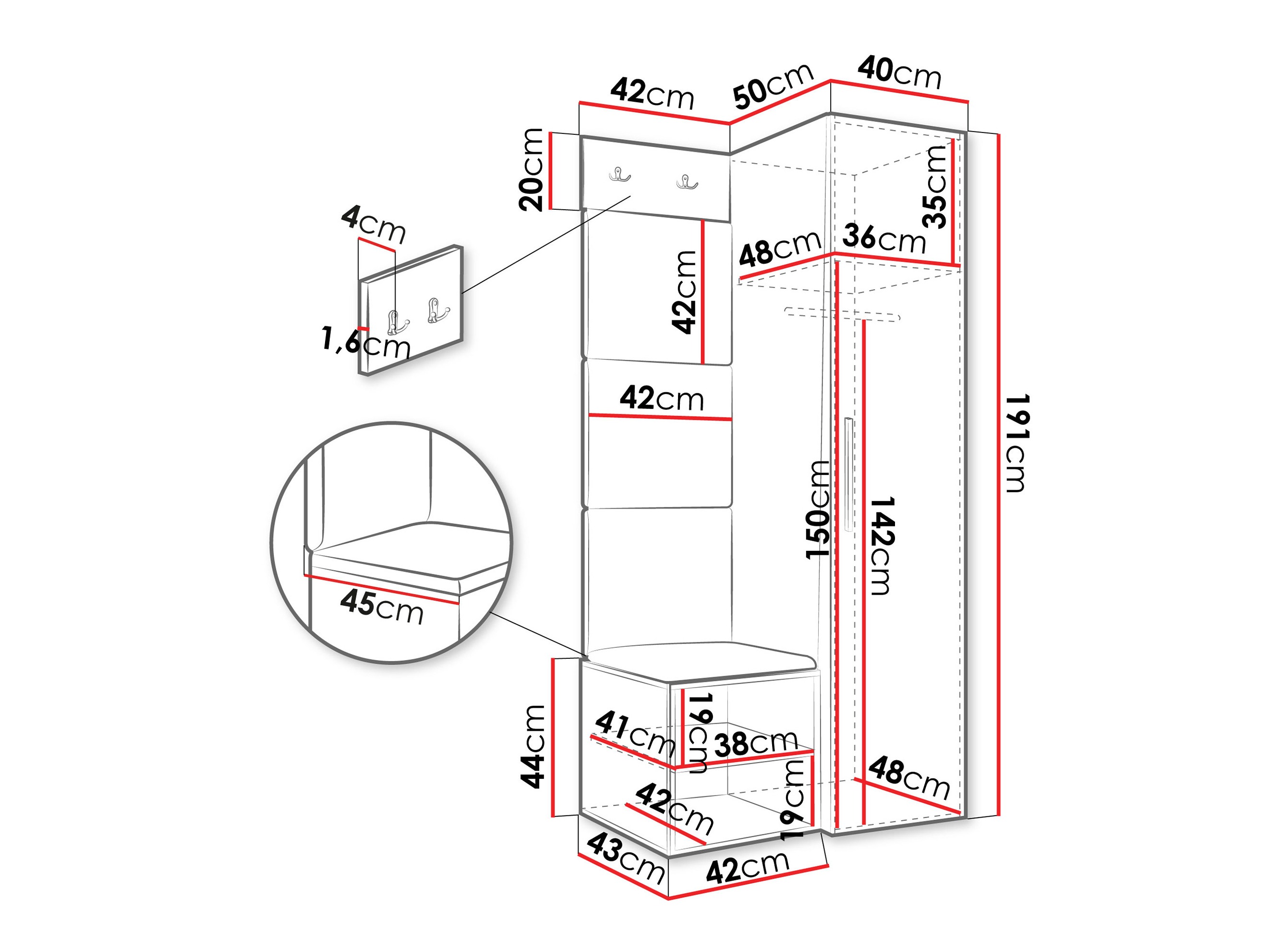 Hallway set Nitos III (Walnut)