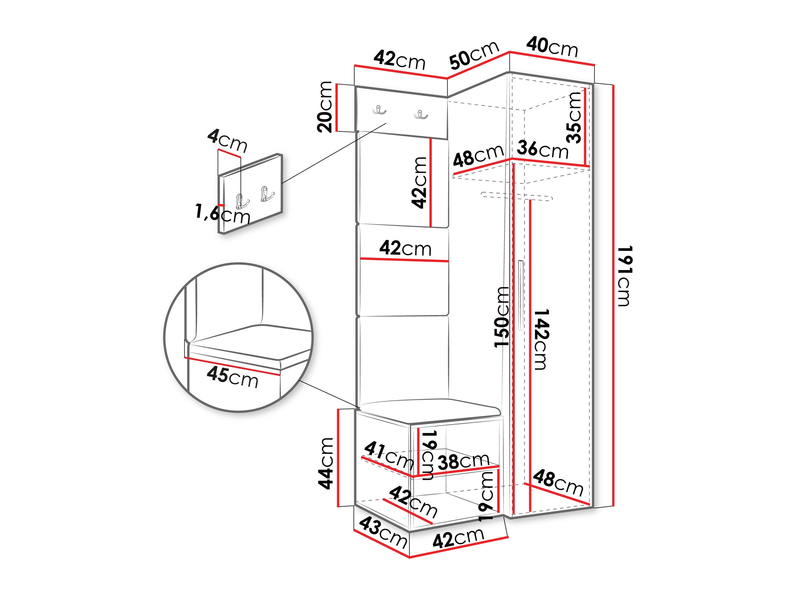 Hallway set Nitos III (Walnut)