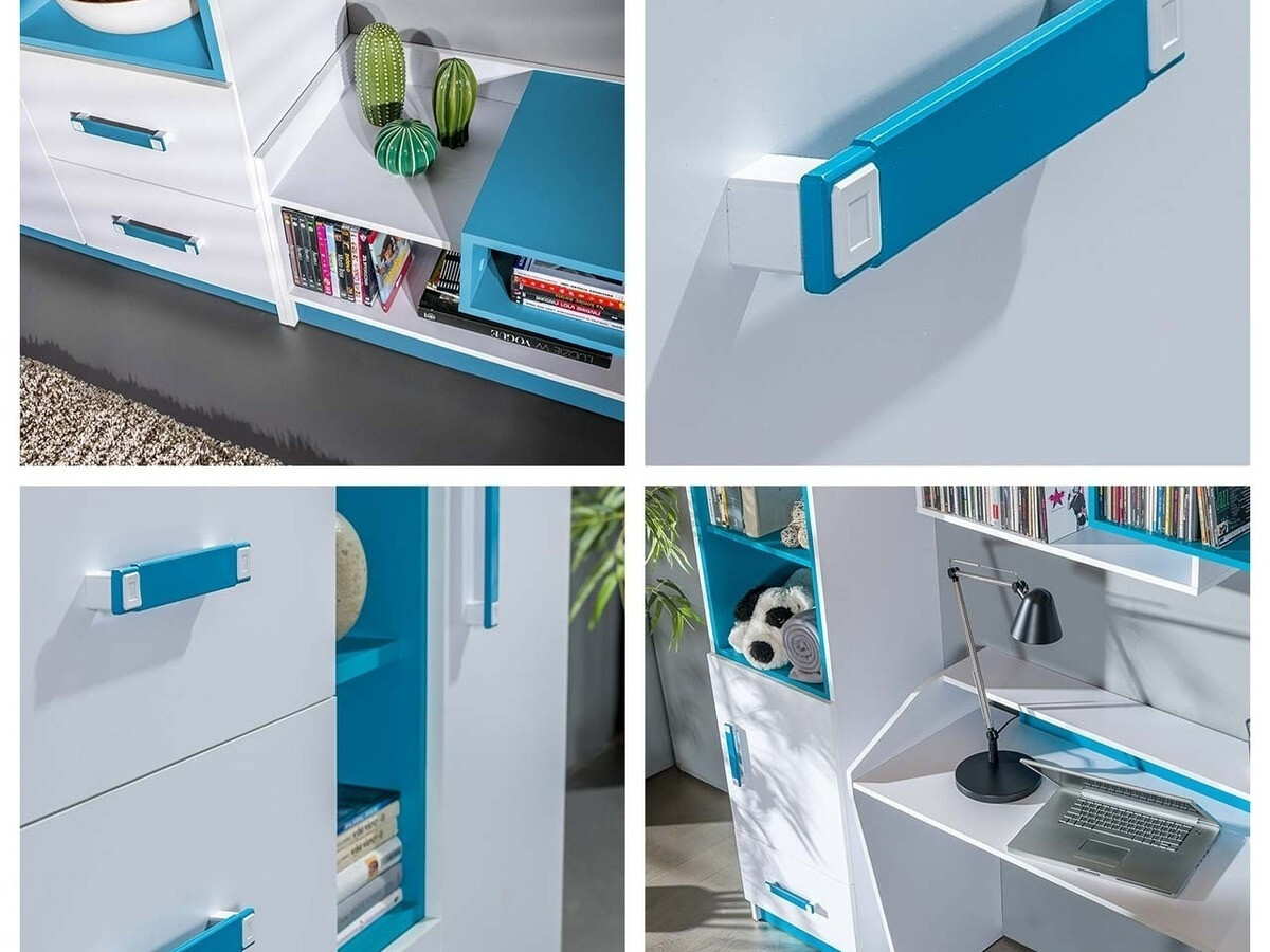 Bookcase Lorlare 102 (White + Grey)