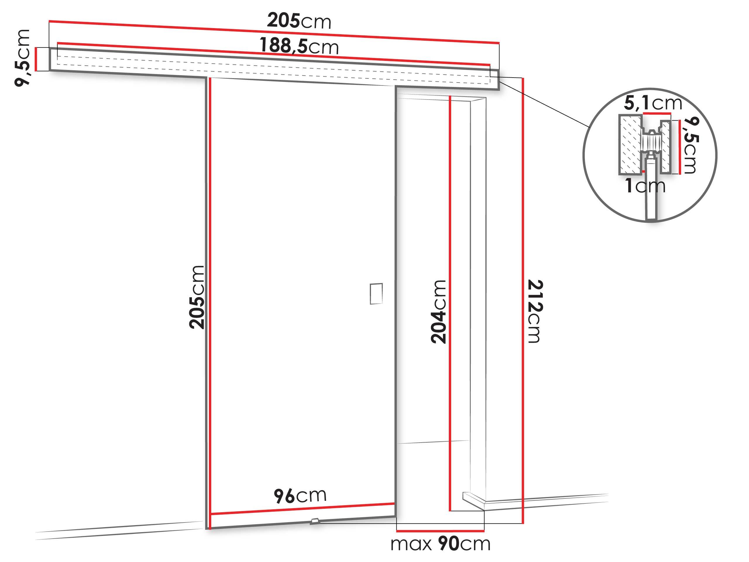 Sliding door Dover 169 (Sonoma oak)